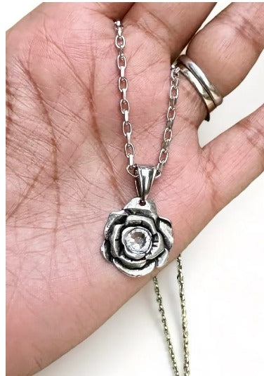 Marigold Necklace Silver Flower