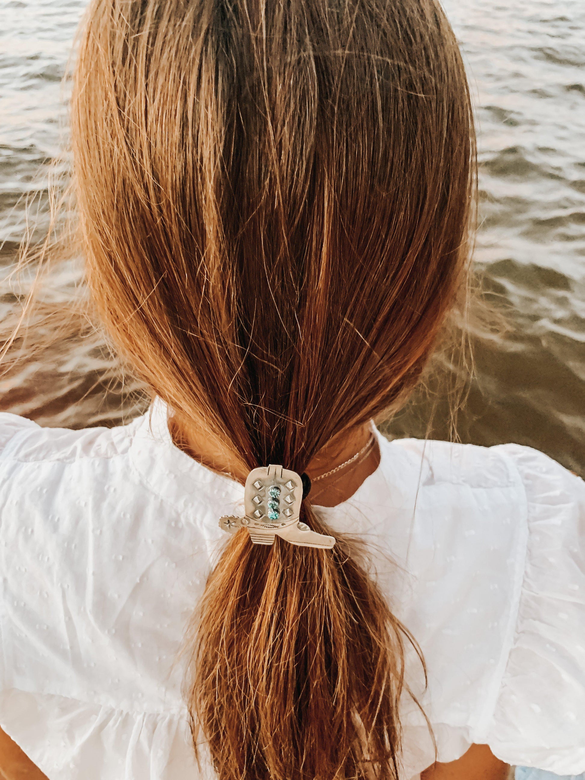 Cowgirl Turquoise and Sterling Silver Hair Tie-Hair Tie-Good Tidings