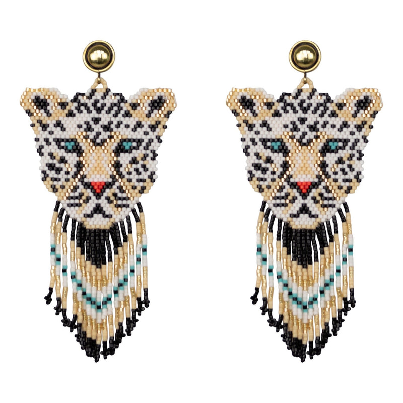 Jaguar Beaded Earrings-Earrings-Good Tidings