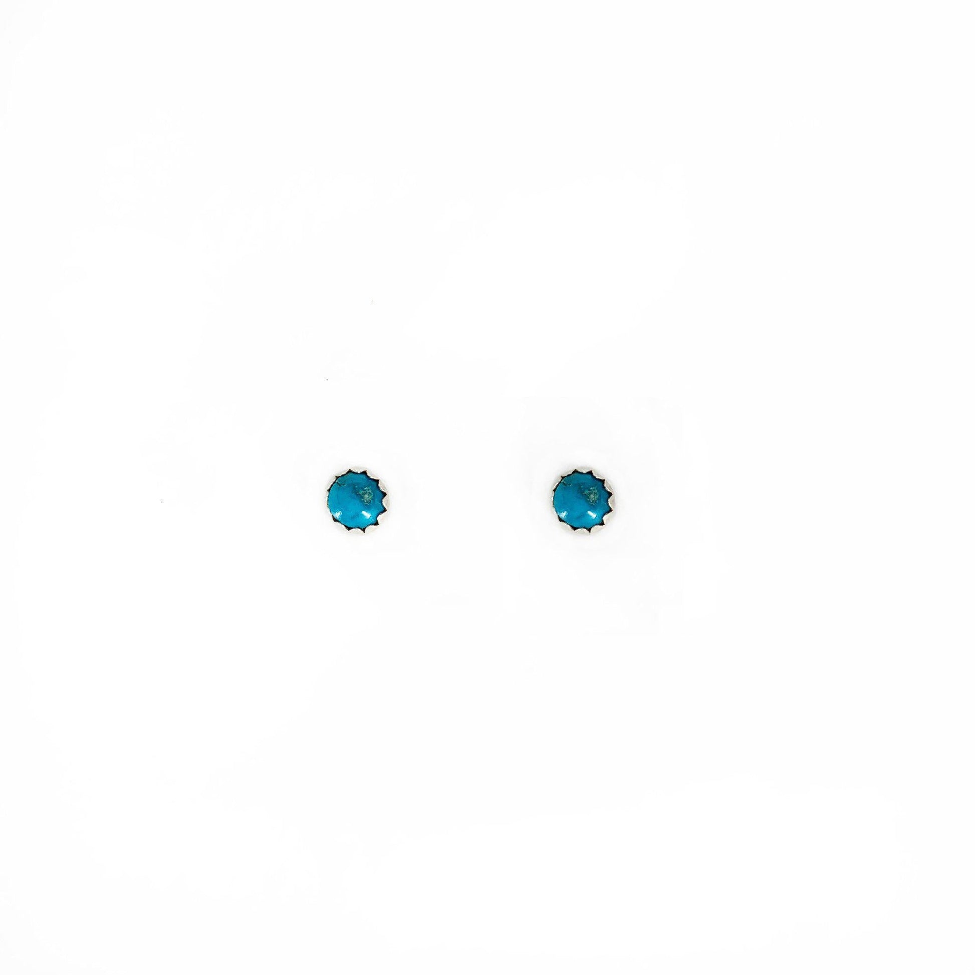 Petite Sterling Silver and Turquoise Studs-Earrings-Good Tidings