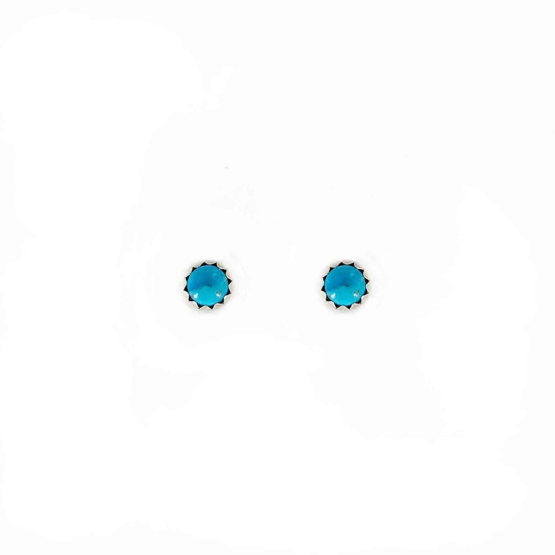 Staple Sterling Silver and Turquoise Studs-Earrings-Good Tidings