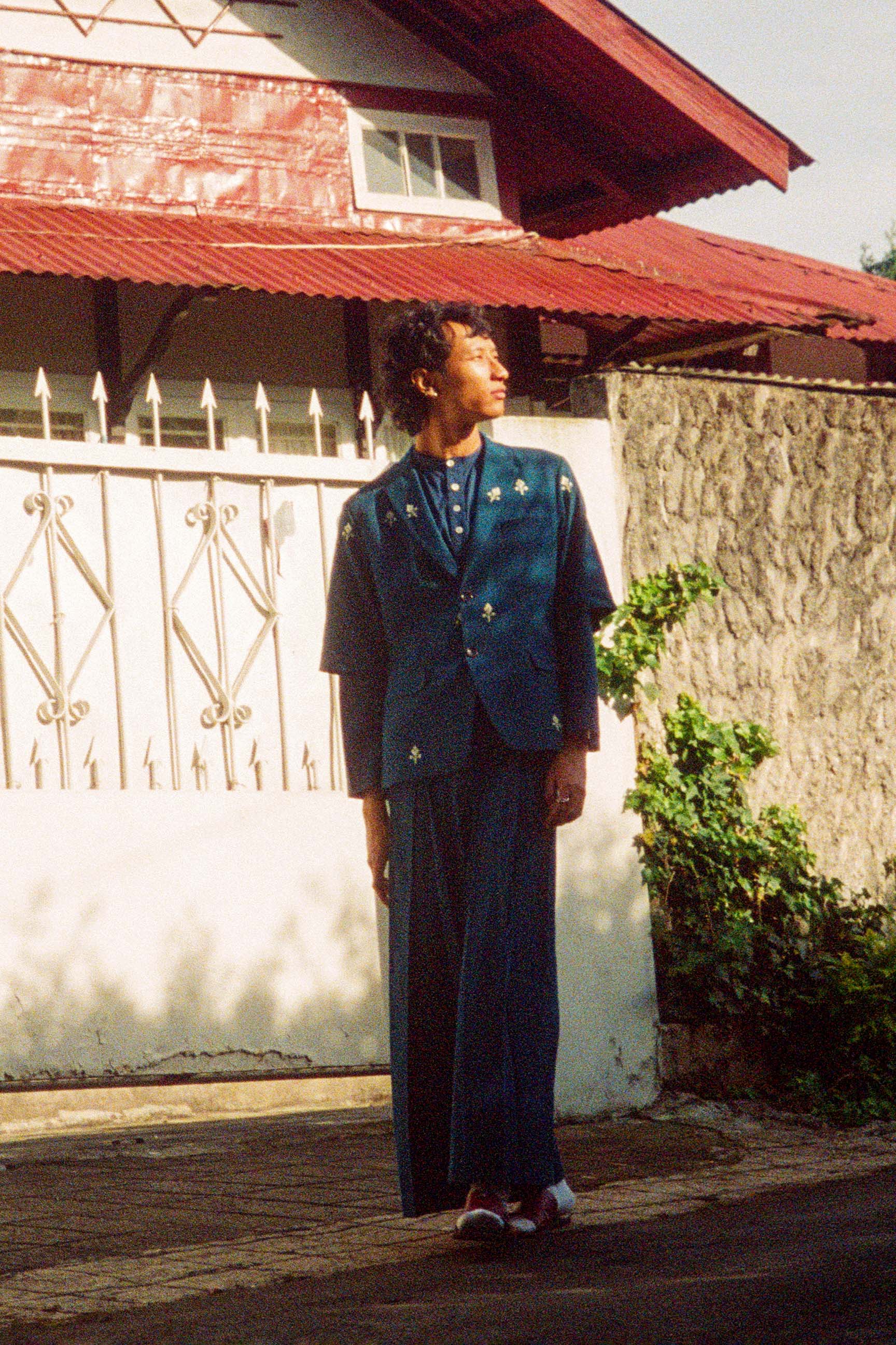CREATOR INDIGO ERI SILK SHORT SLEEVE JACKET