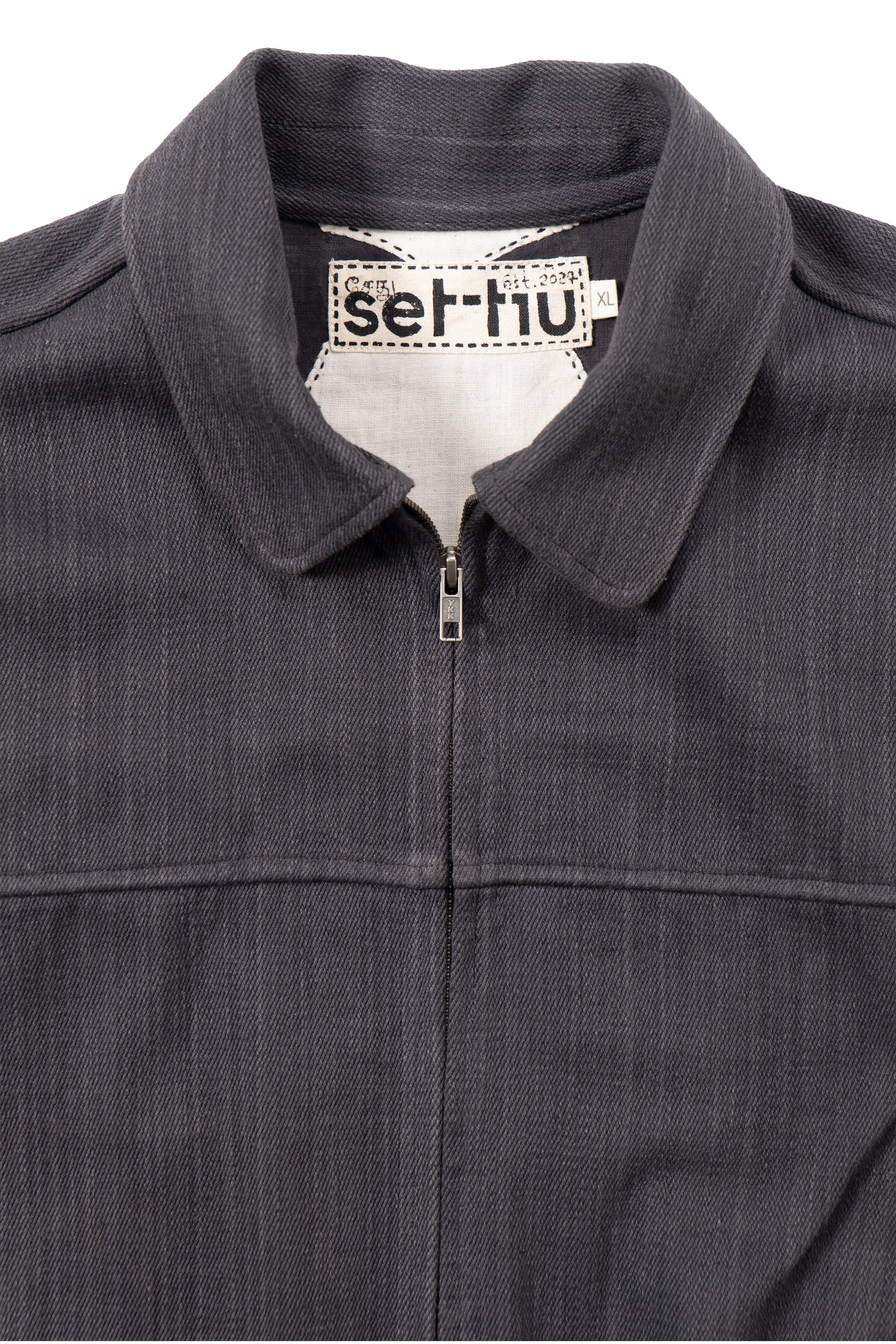 QUILTED BLACK DIAMOND TRUCKER JACKET