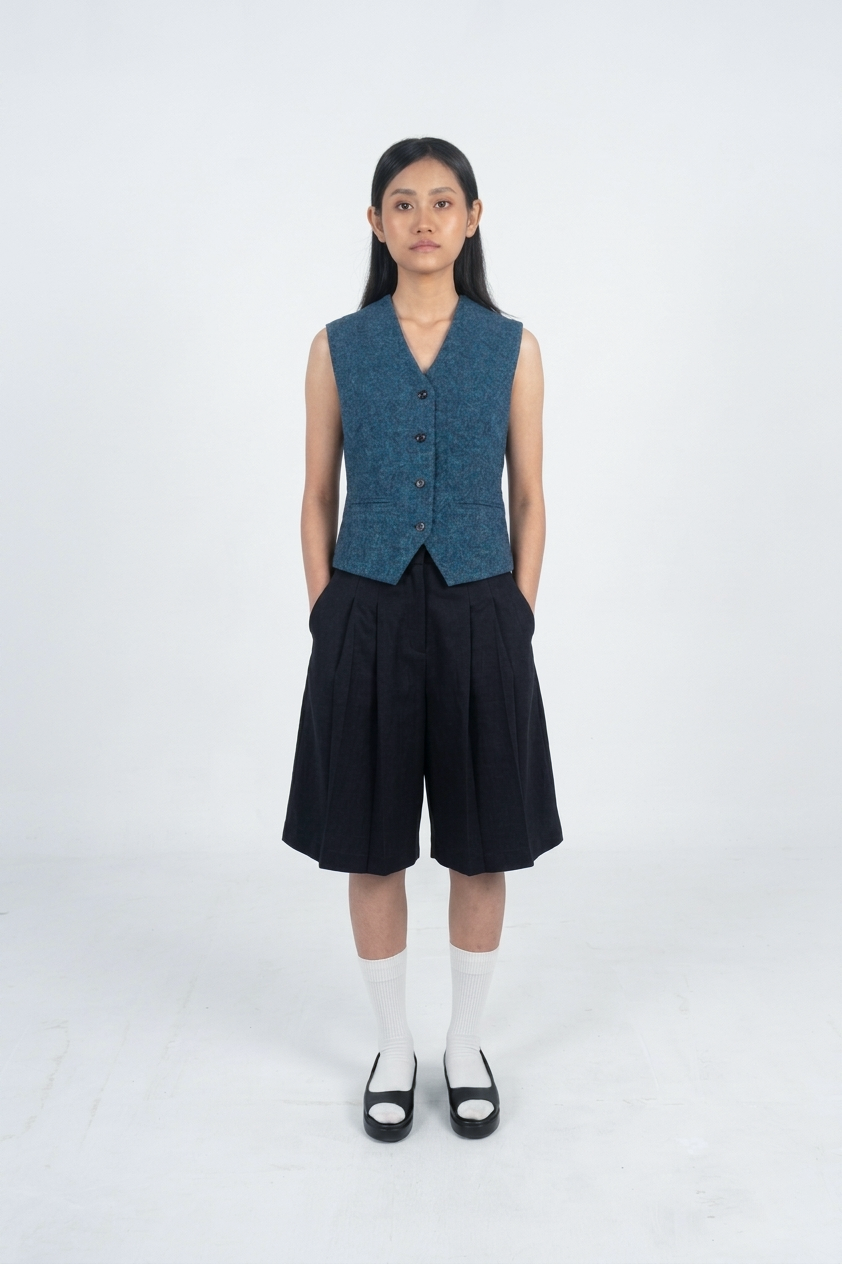 ERI SILK HAKAMA STYLE SHORTS
