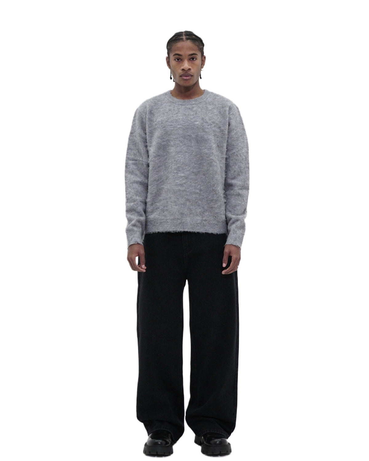 Heather Gray Mohair Sweater