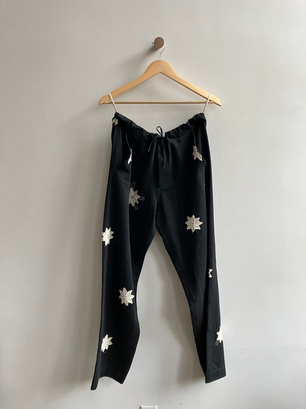 Embroidered Drawstring Trousers