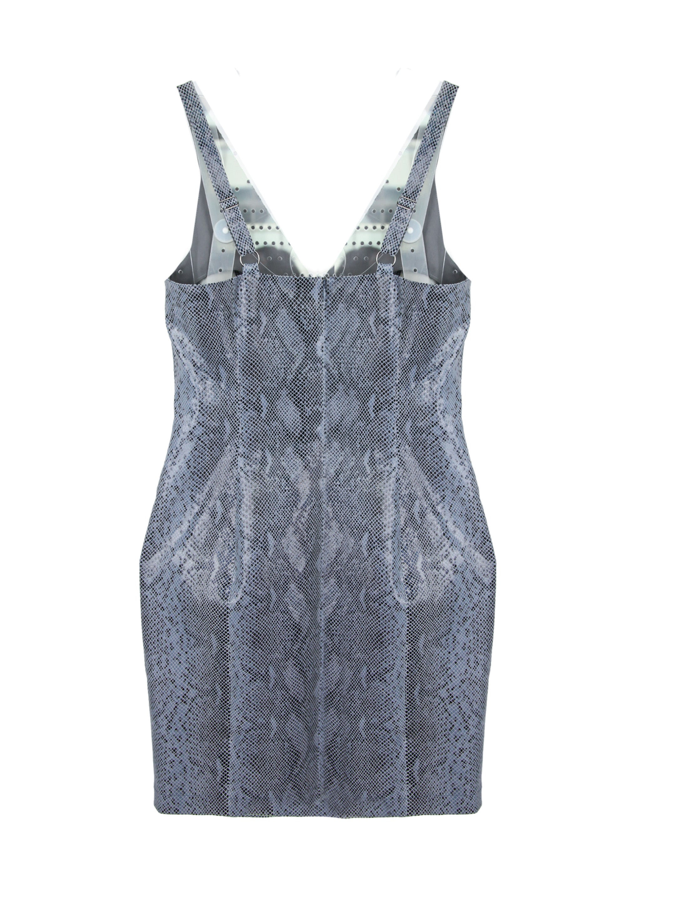 SNAKESKIN PATTERNED STRETCH SHEEPSKIN DRESS