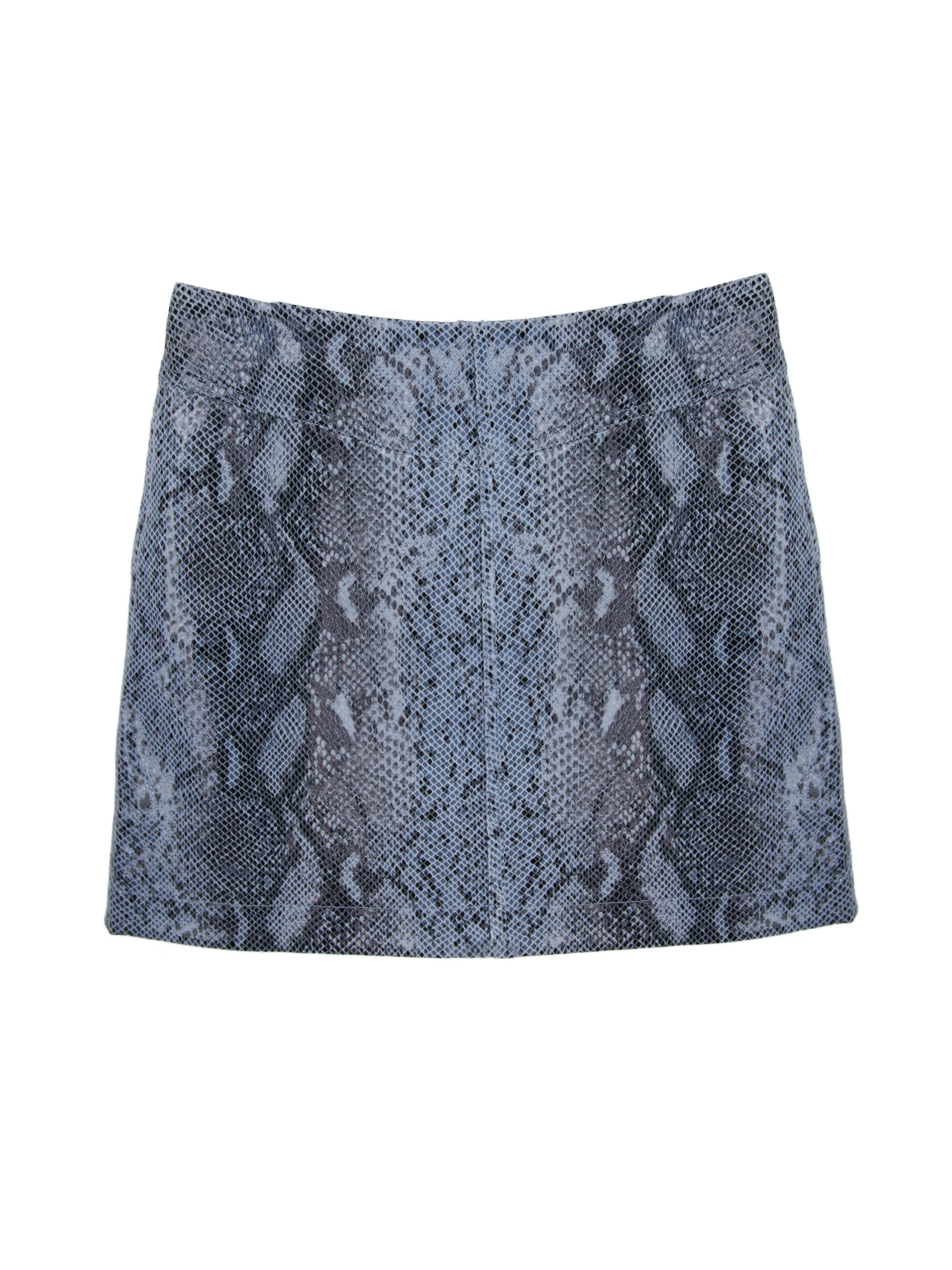 SNAKESKIN PATTERN STRETCH SHEEPSKIN SKIRT