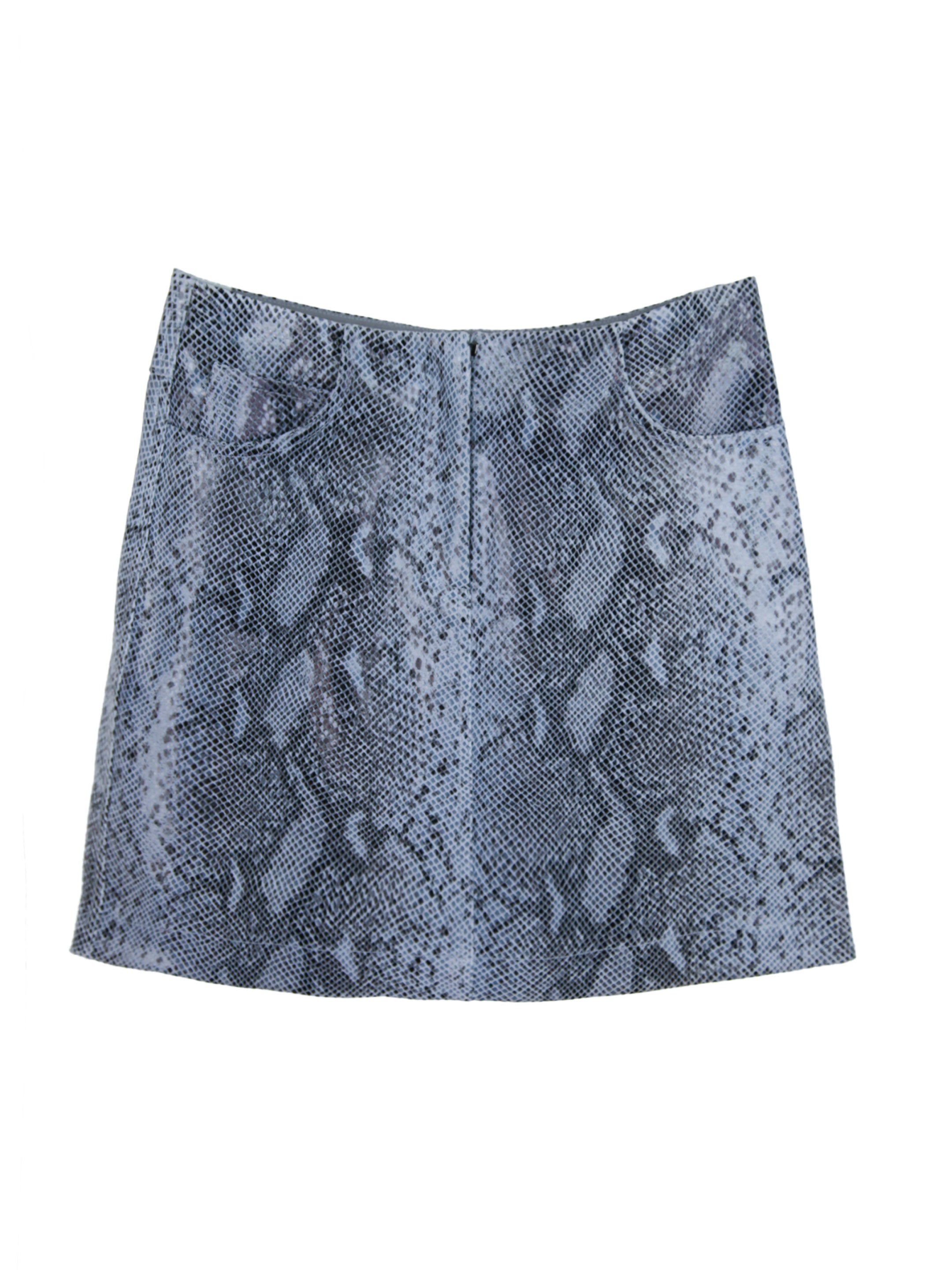 SNAKESKIN PATTERN STRETCH SHEEPSKIN SKIRT