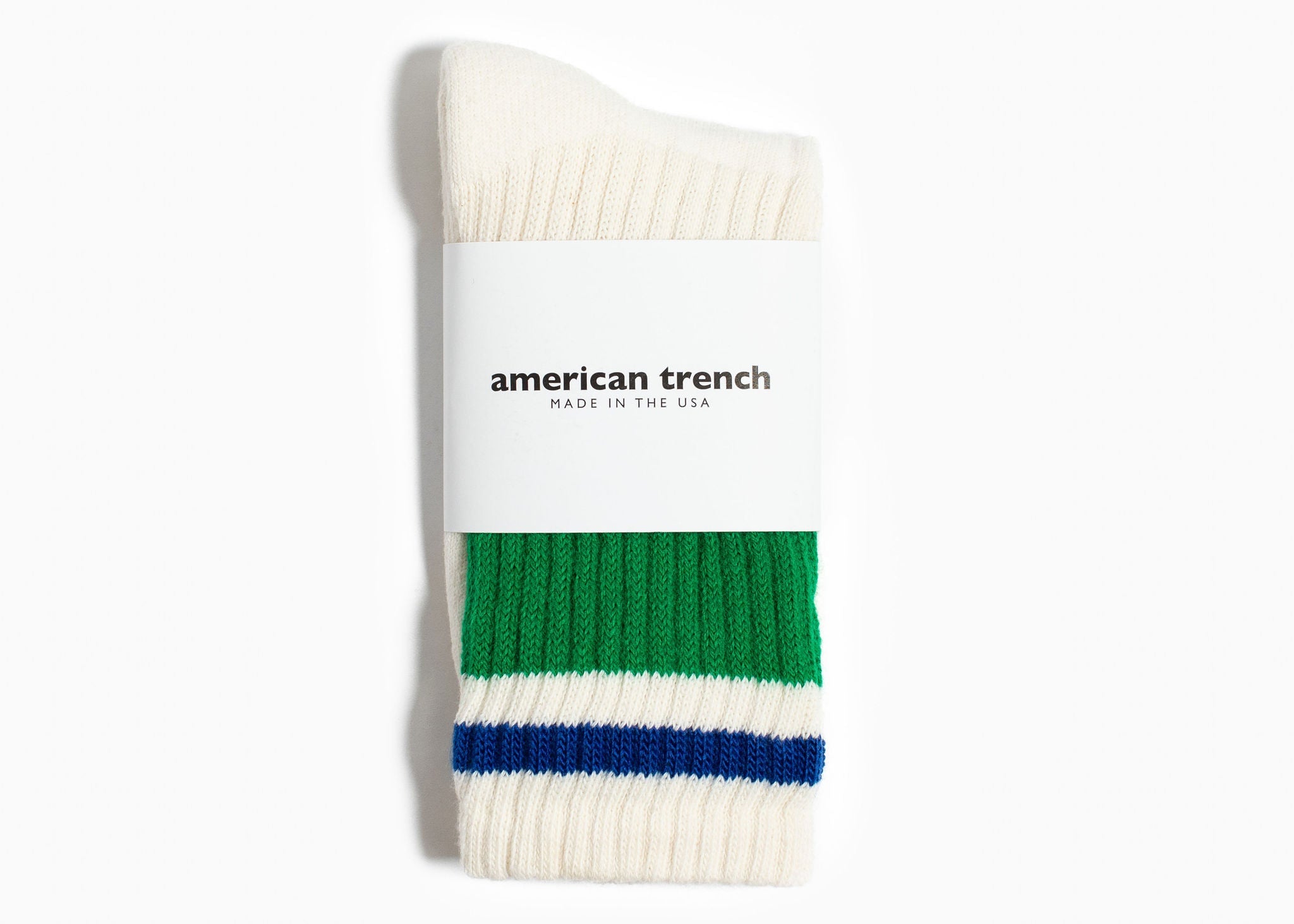 American Trench Retro Stripe Sock – Kelly Green / Royal