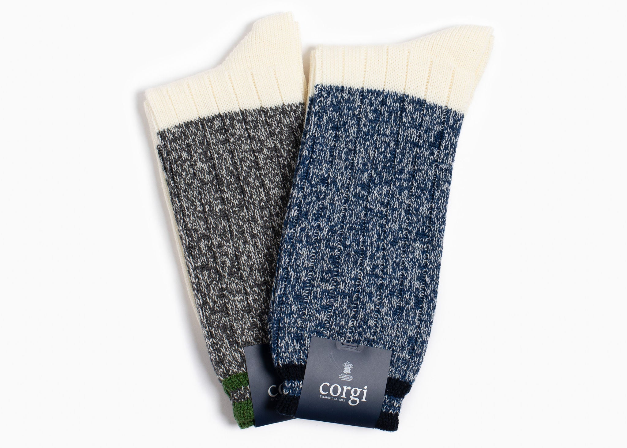 Corgi x Grant Stone Heavyweight Wool/Cotton Sock – Green