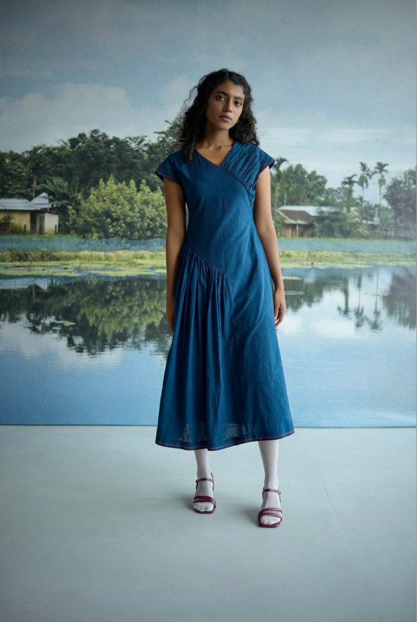 ASKEW INDIGO DRESS