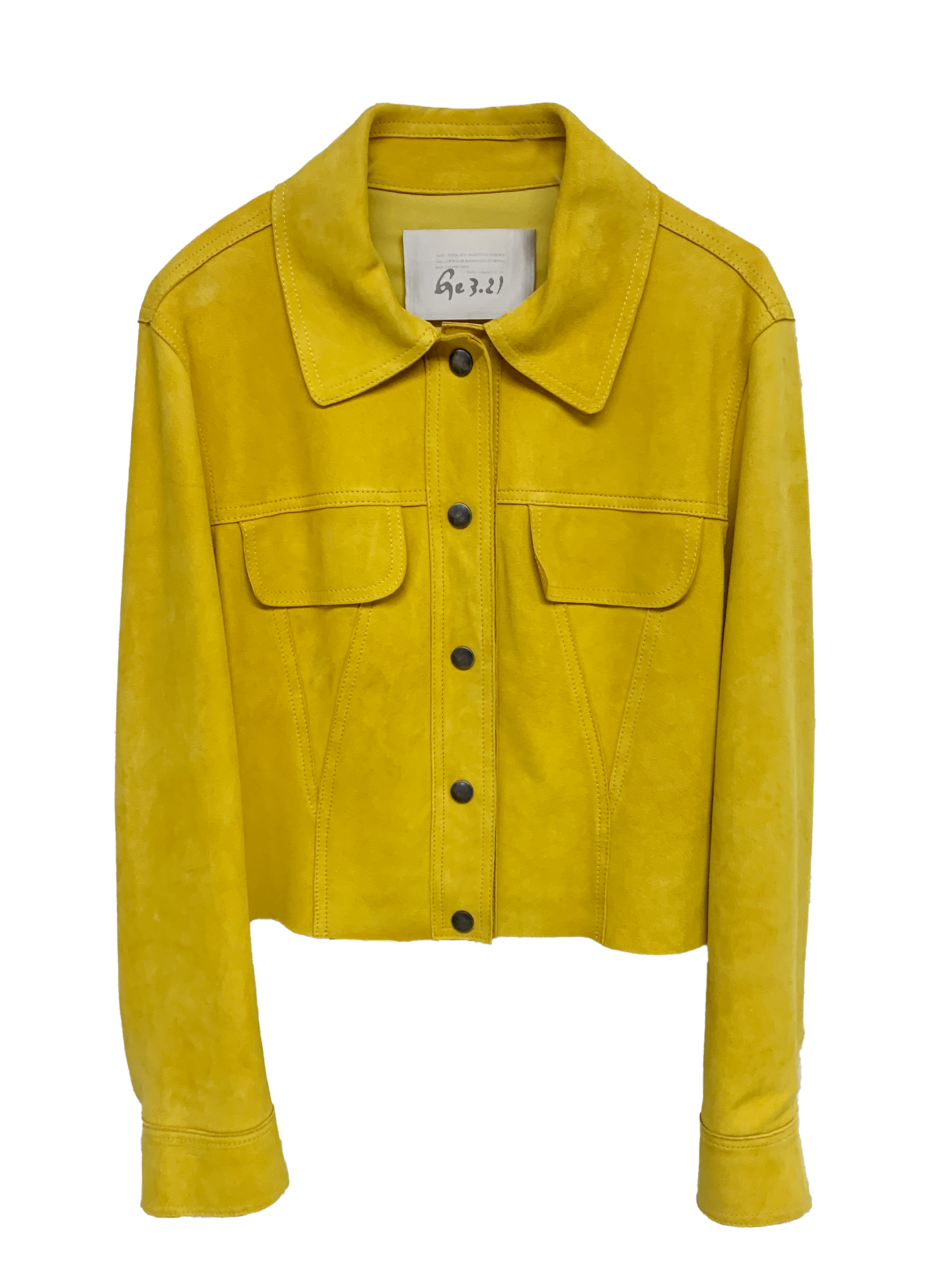 YELLOW SUEDE BOMBER JACKET