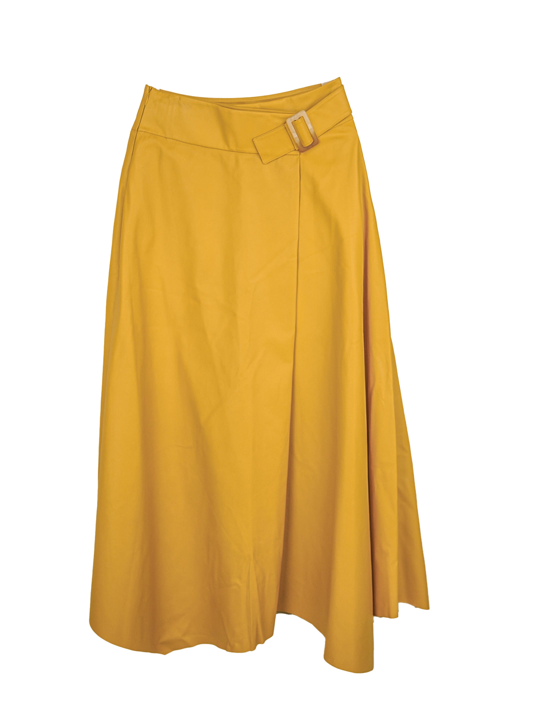 COMPOSITE SHEEP LEATHER LONG SKIRT