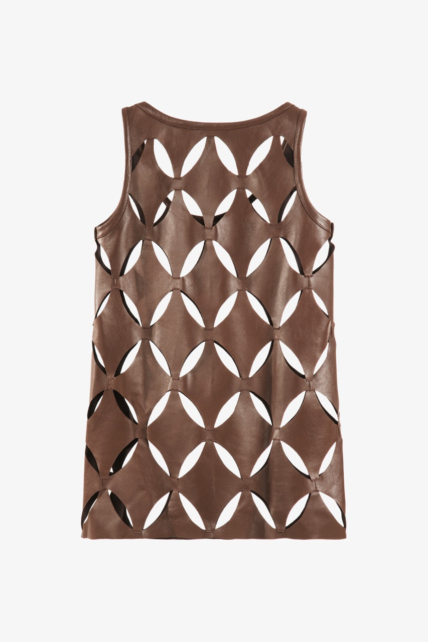 HOLLOWED-OUT SHEEP LEATHER VEST