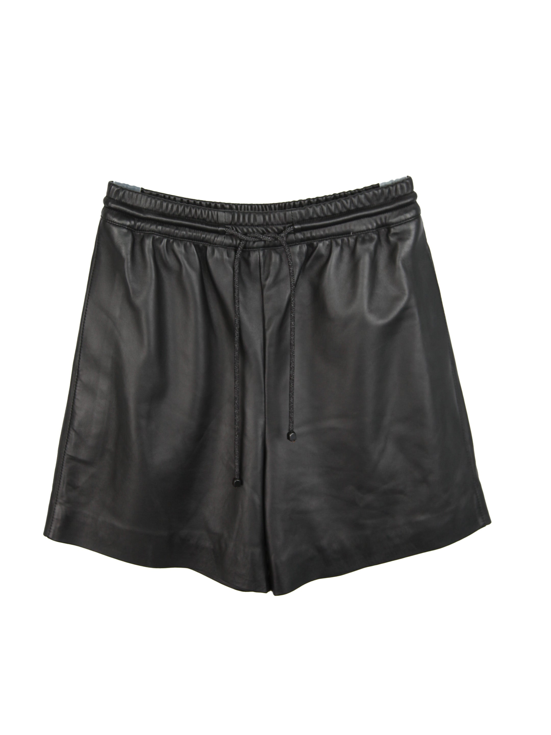 DRAWSTRING LEATHER SHORTS