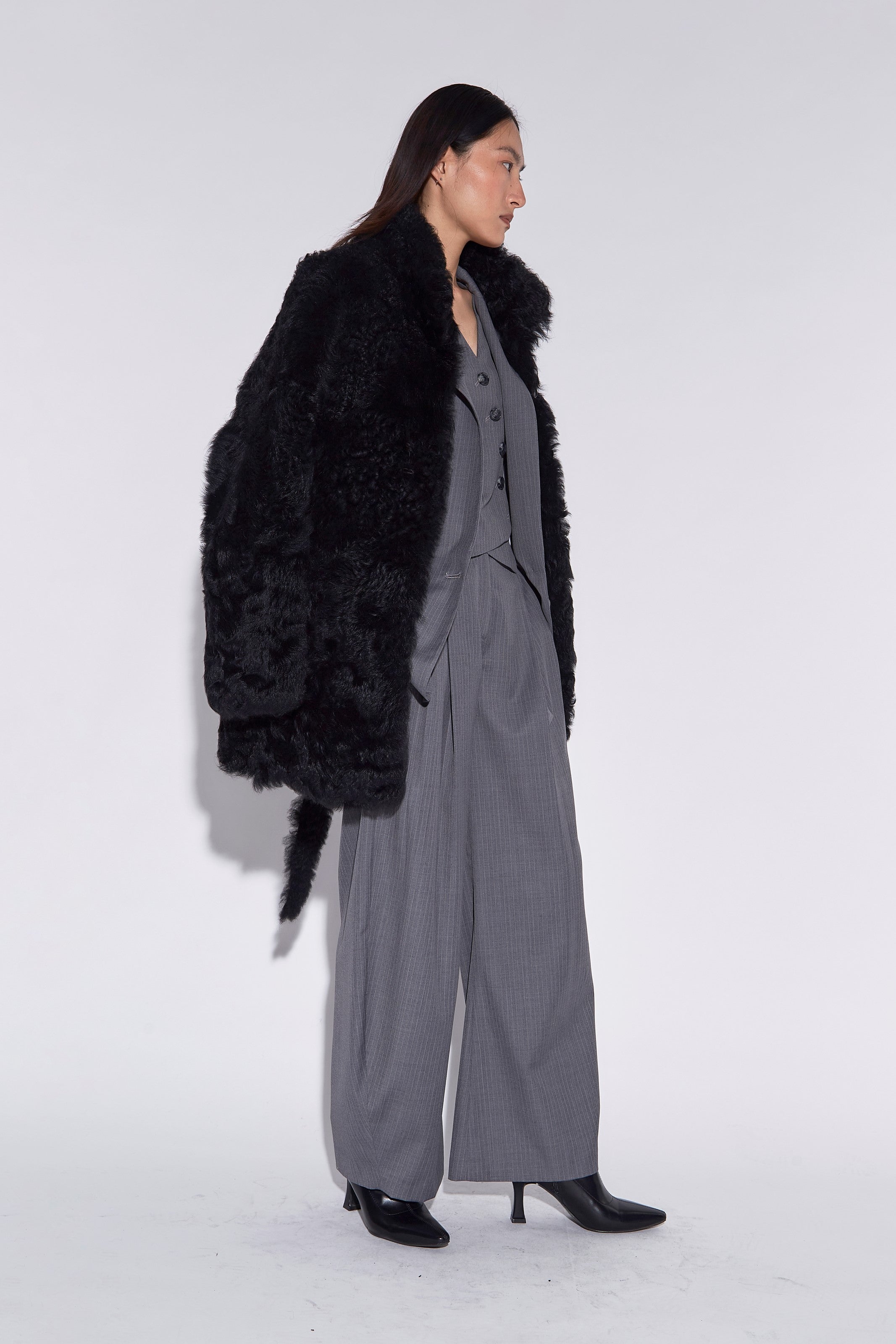 STRIPED WOOL BLEND SUIT