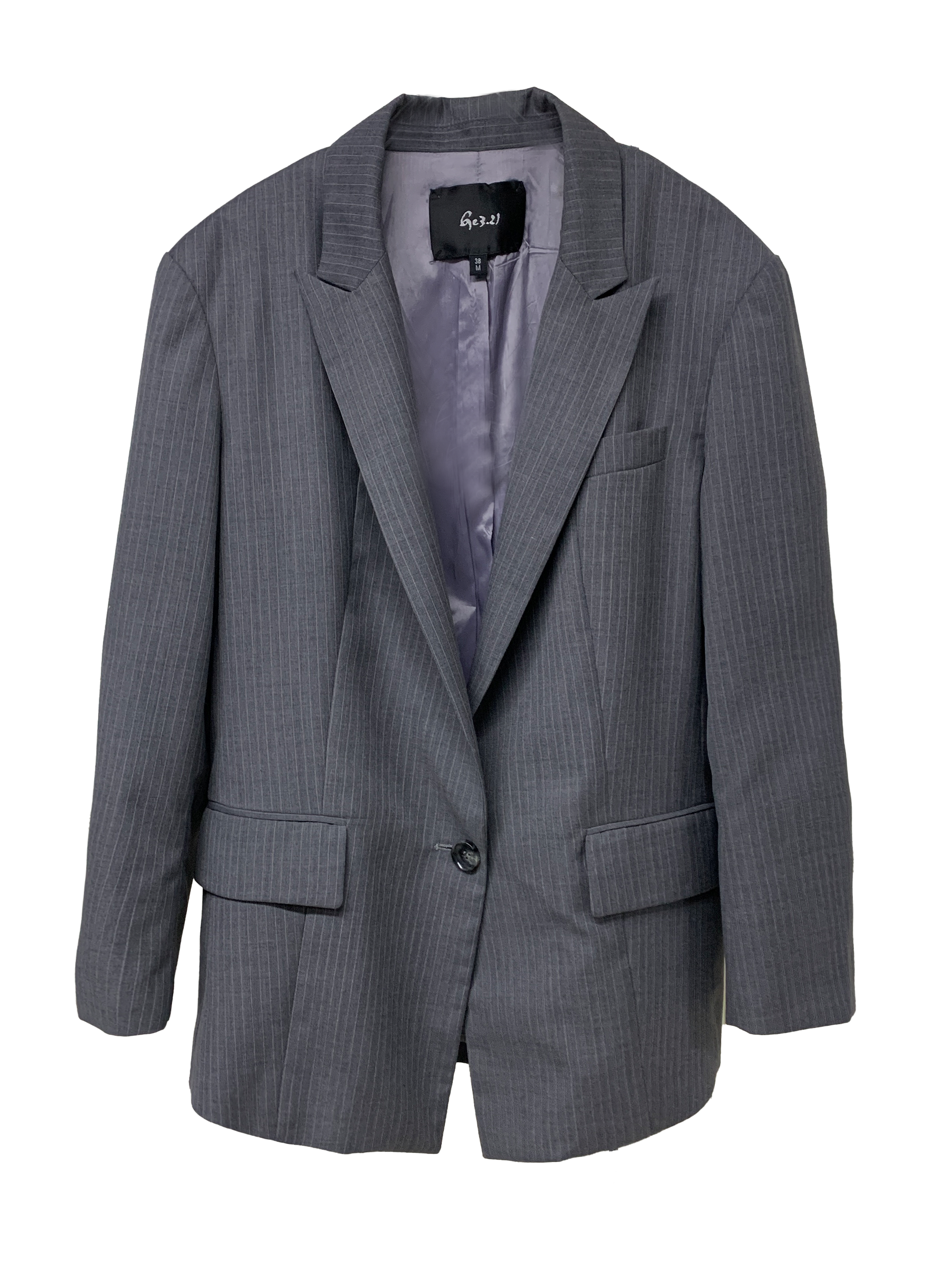 STRIPED WOOL BLEND SUIT