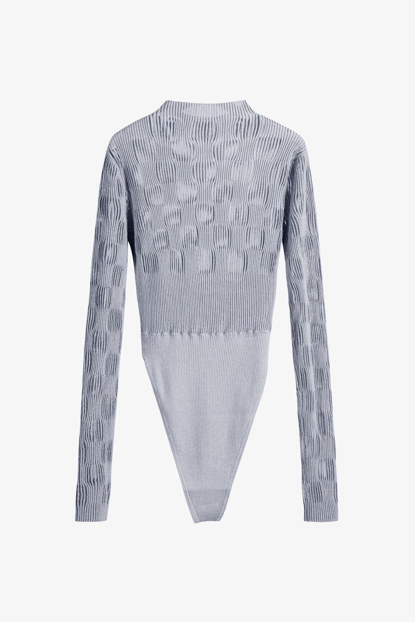 WOOL BLEND KNITTED CUTOUT BODYSUIT