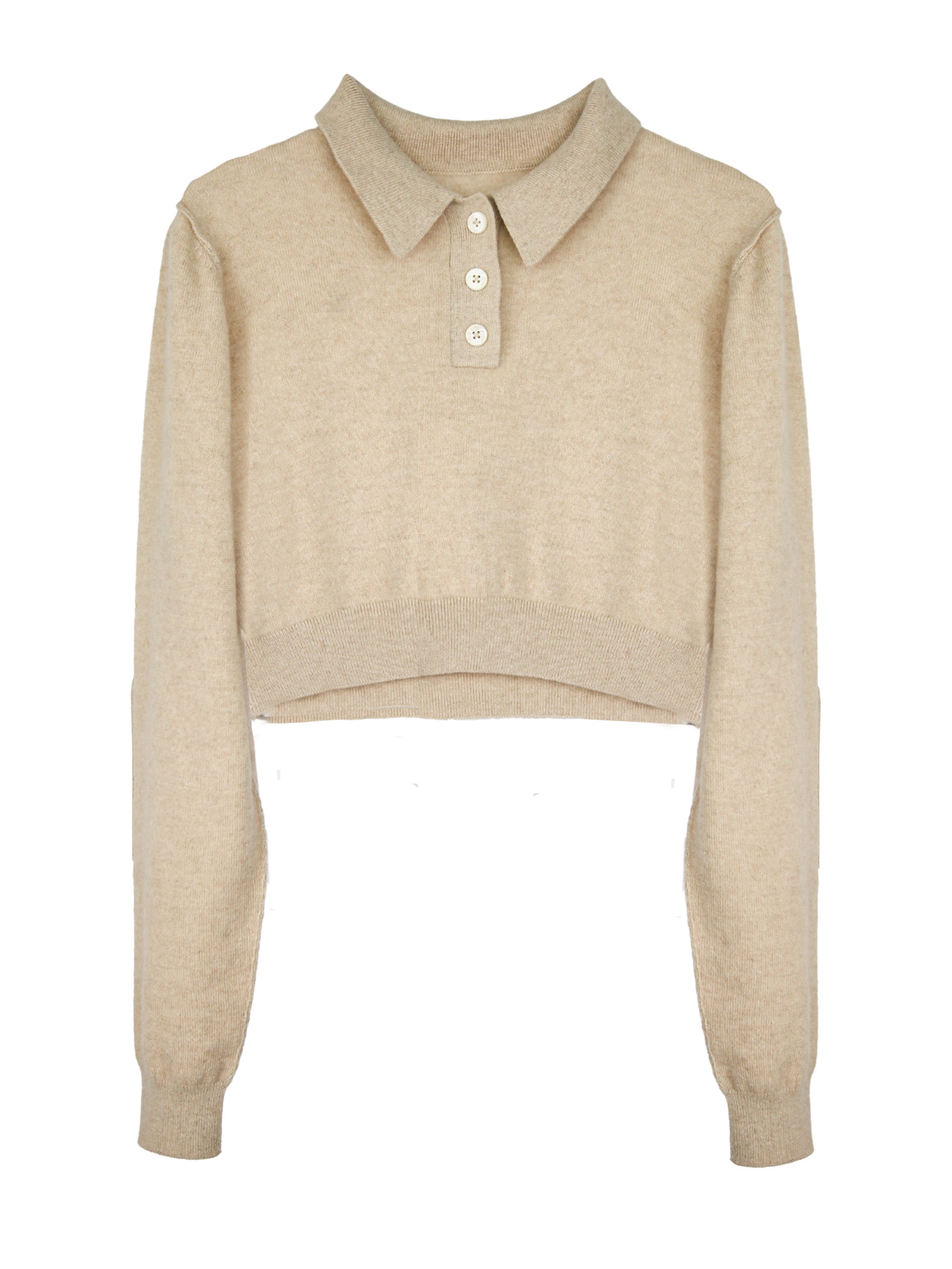 WOOL BLEND POLO SWEATER