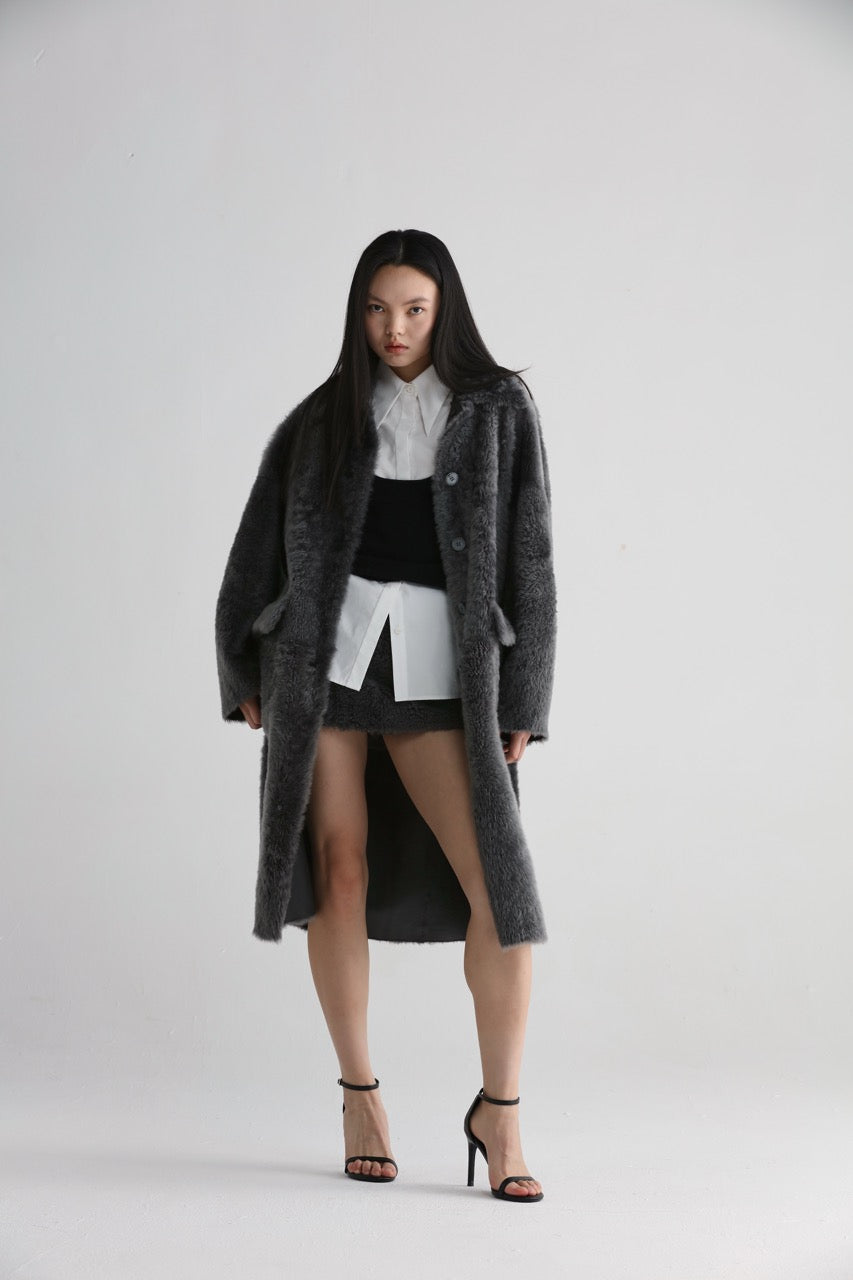LACON SHEARLING OVERSIZED MAXI COAT