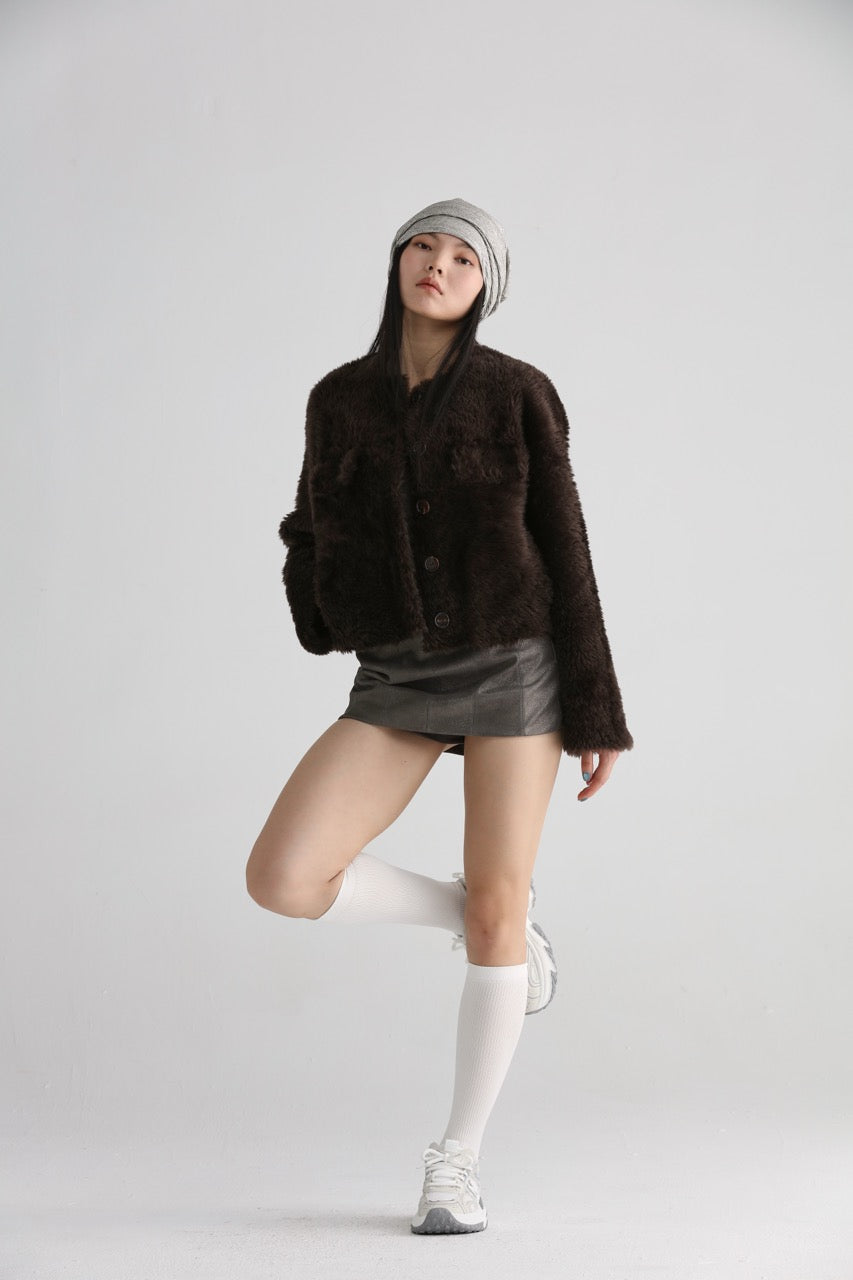 SHEARLING OVERSIZED SHORT JACKET
