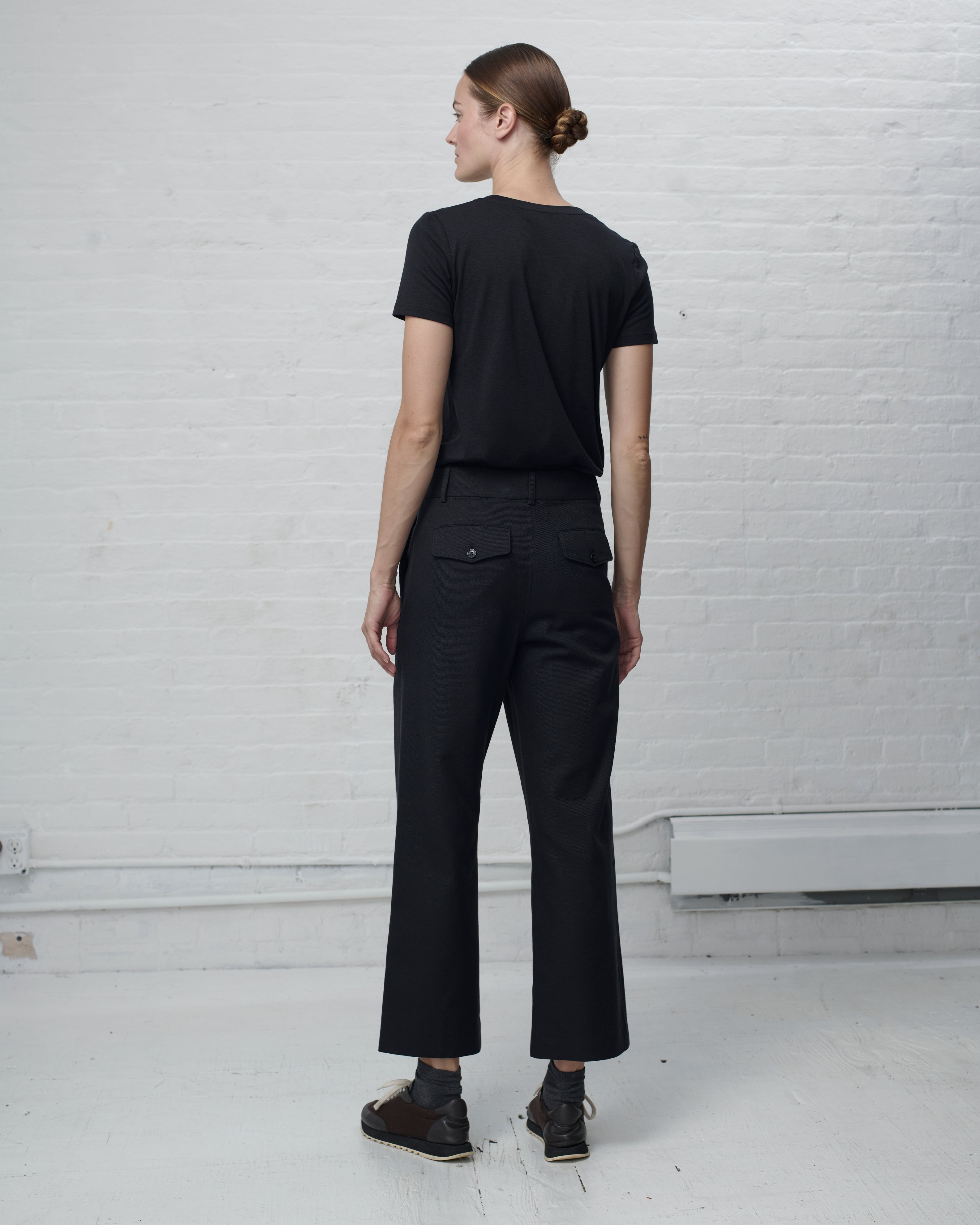 CROPPED COTTON TWILL PANT