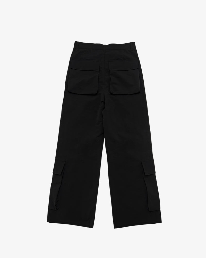 Black Nylon Cargo Pants