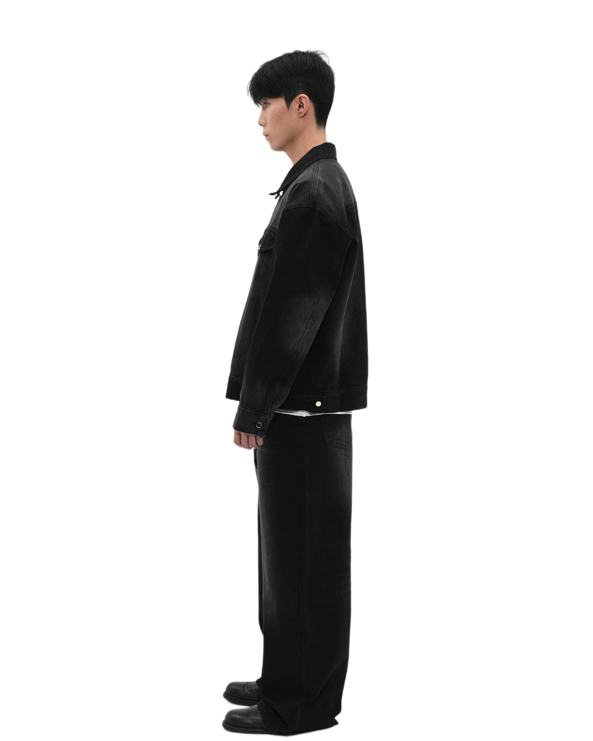 Washed Black Denim Jacket