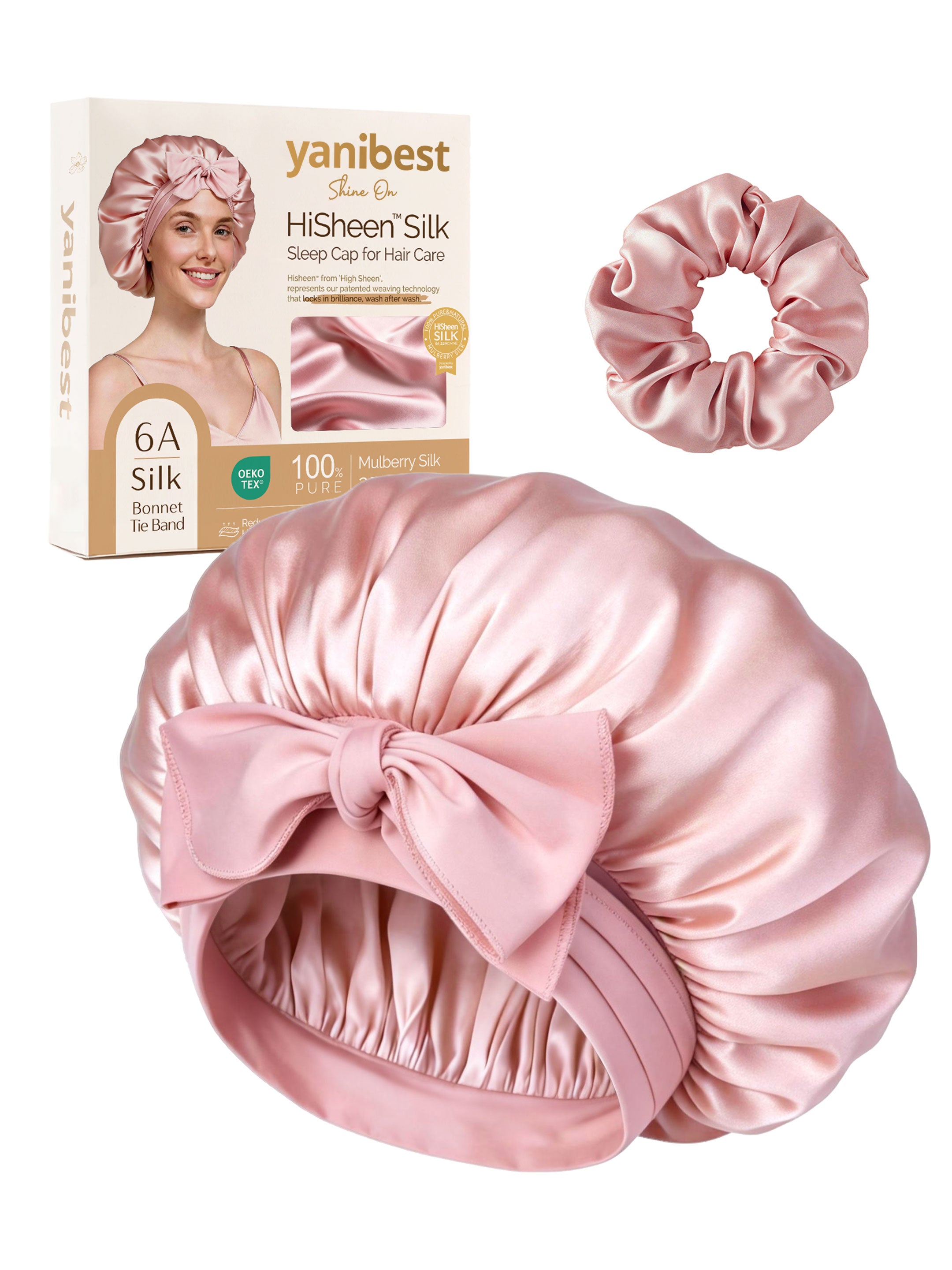 TIE BAND DOUBLE LAYER MULBERRY SILK BONNET