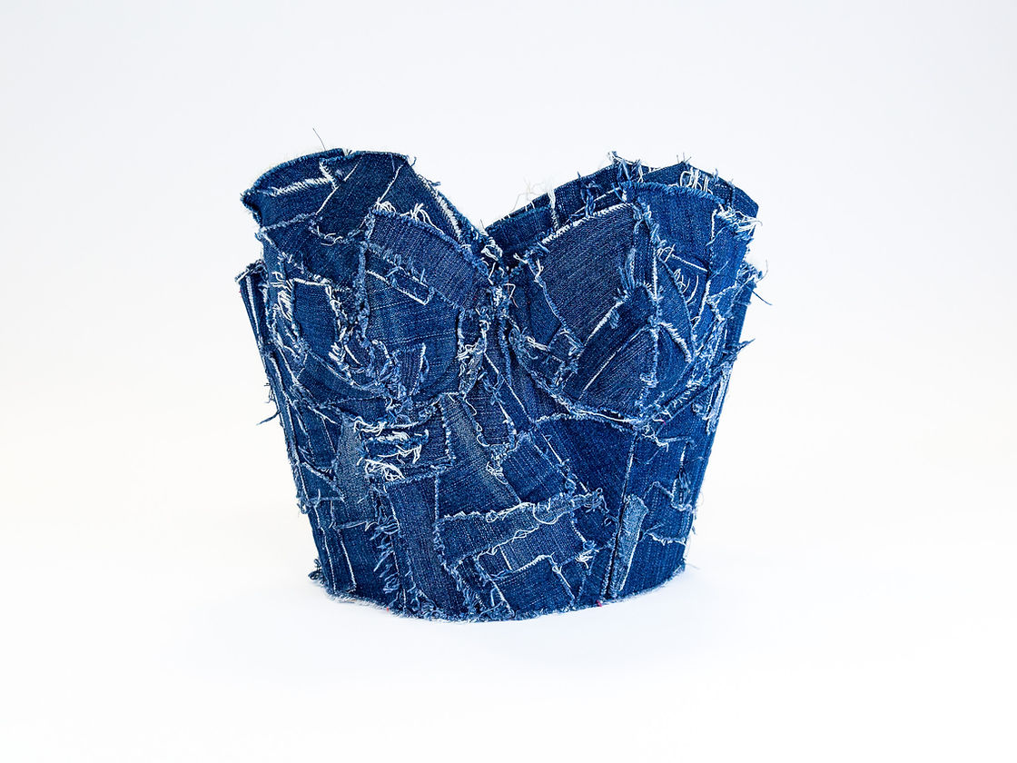 Upcycled denim corset LUKS UNIQUE