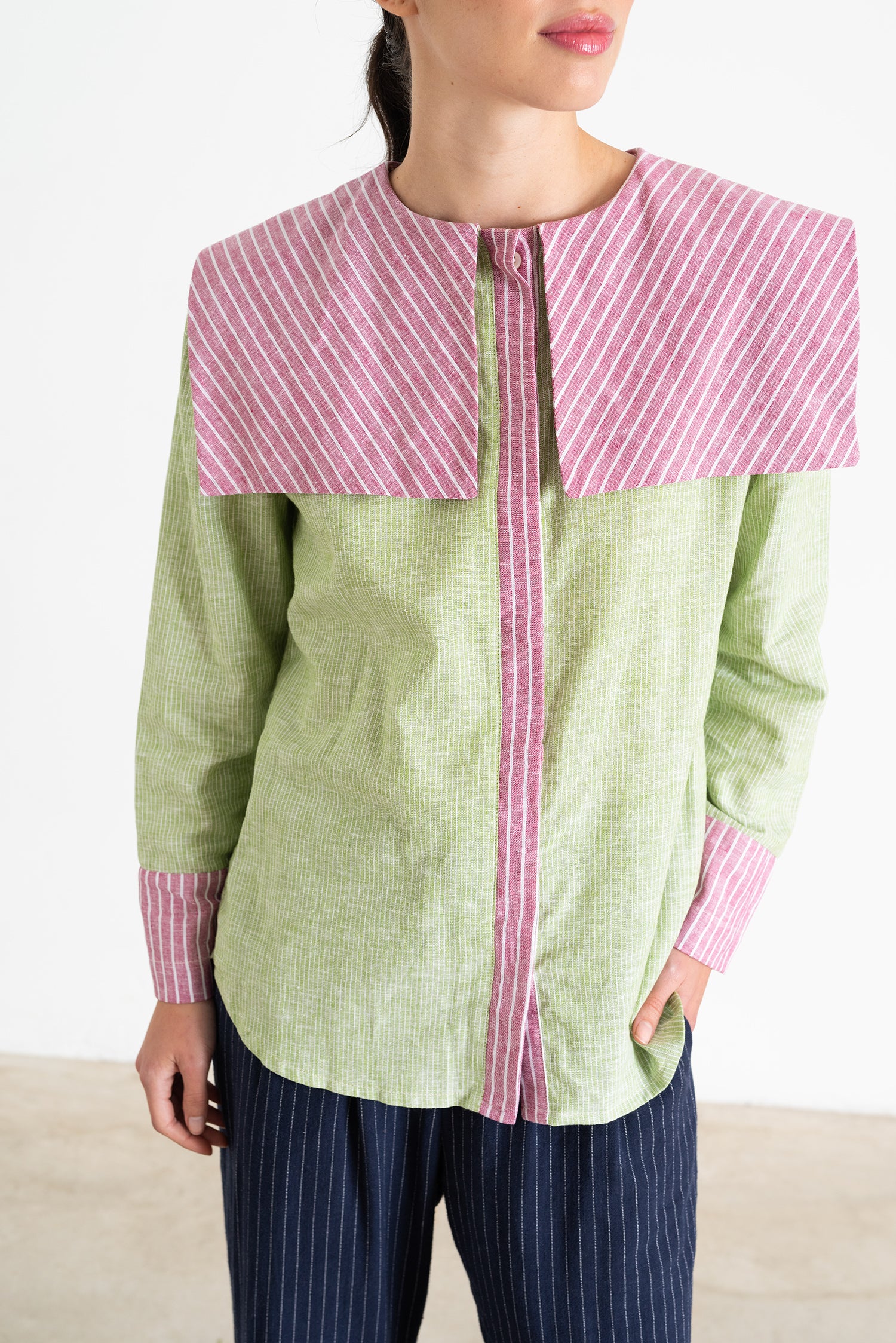 TOP LOULOU VERDE-ROSA VS
