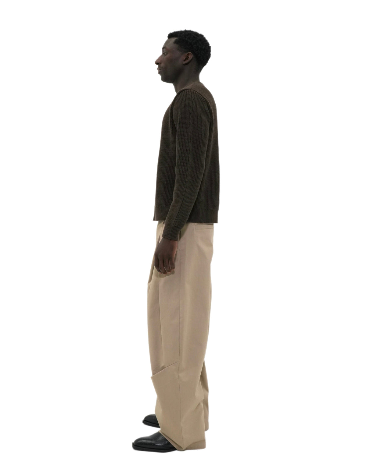 Beige Pleated Pants