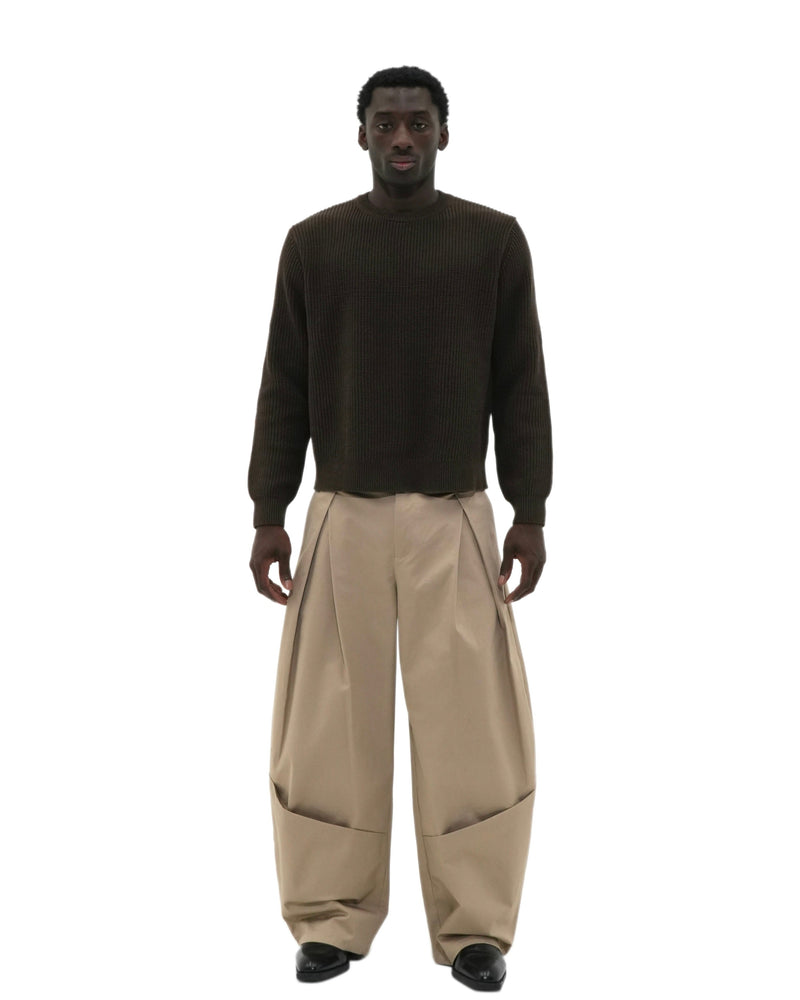 Beige Pleated Pants