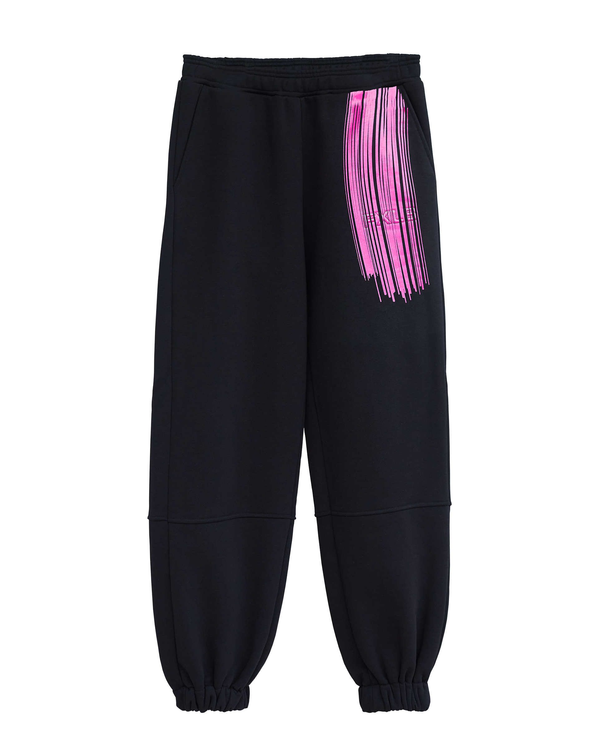 Black Track Fleece Pants with the print “Tied Heart”