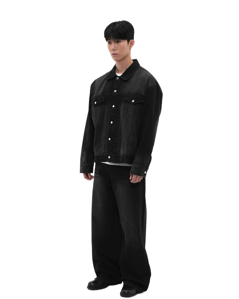 Washed Black Denim Jacket