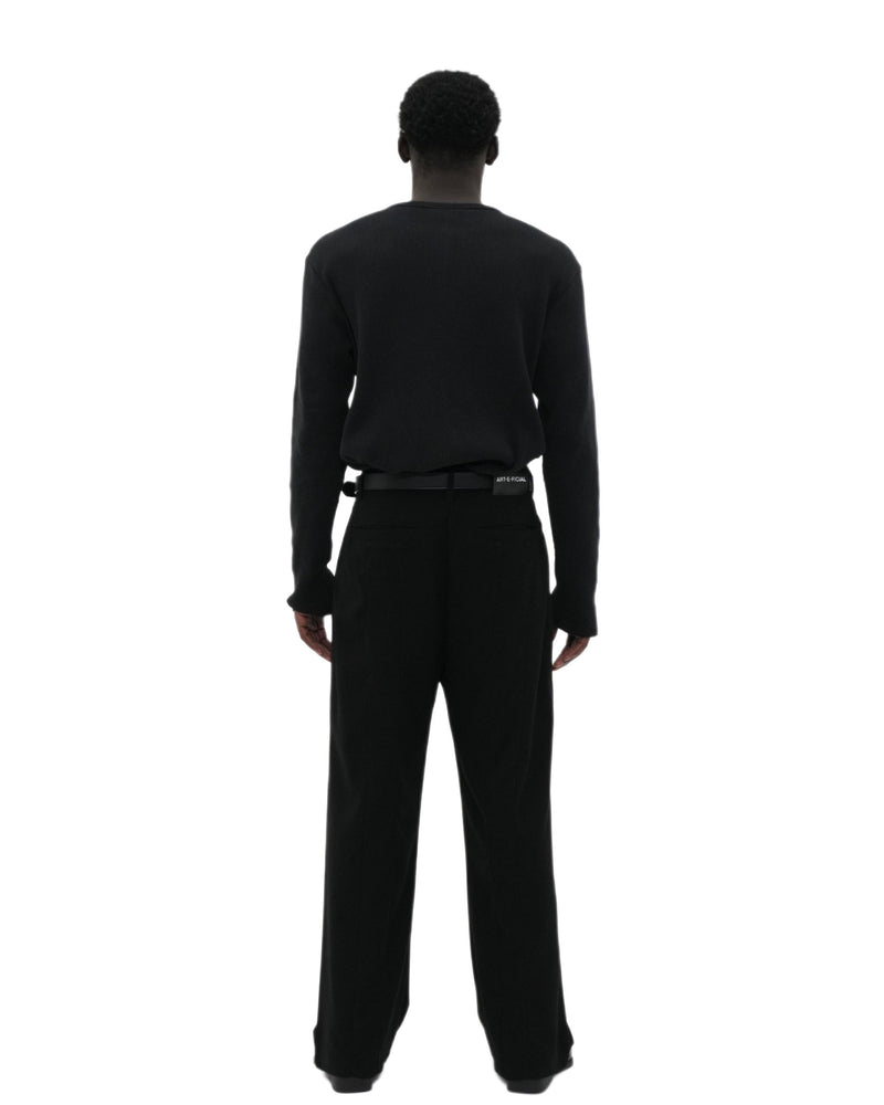 Black Henley Long-Sleeve T-Shirt