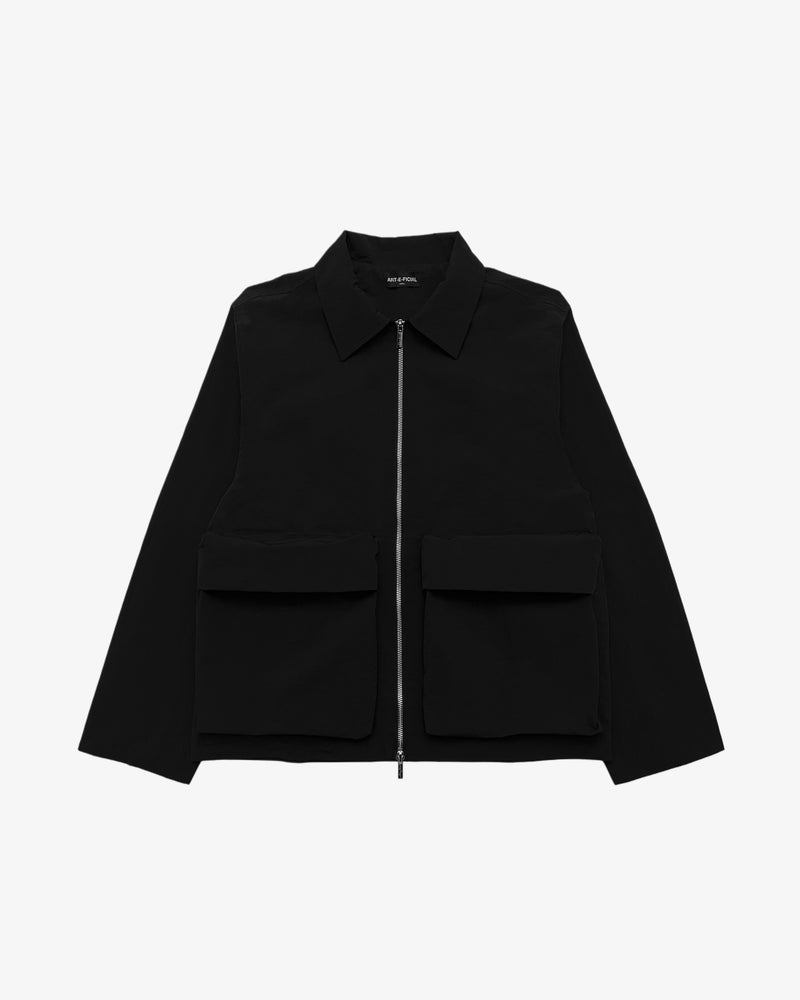 Black Nylon Cargo Jacket