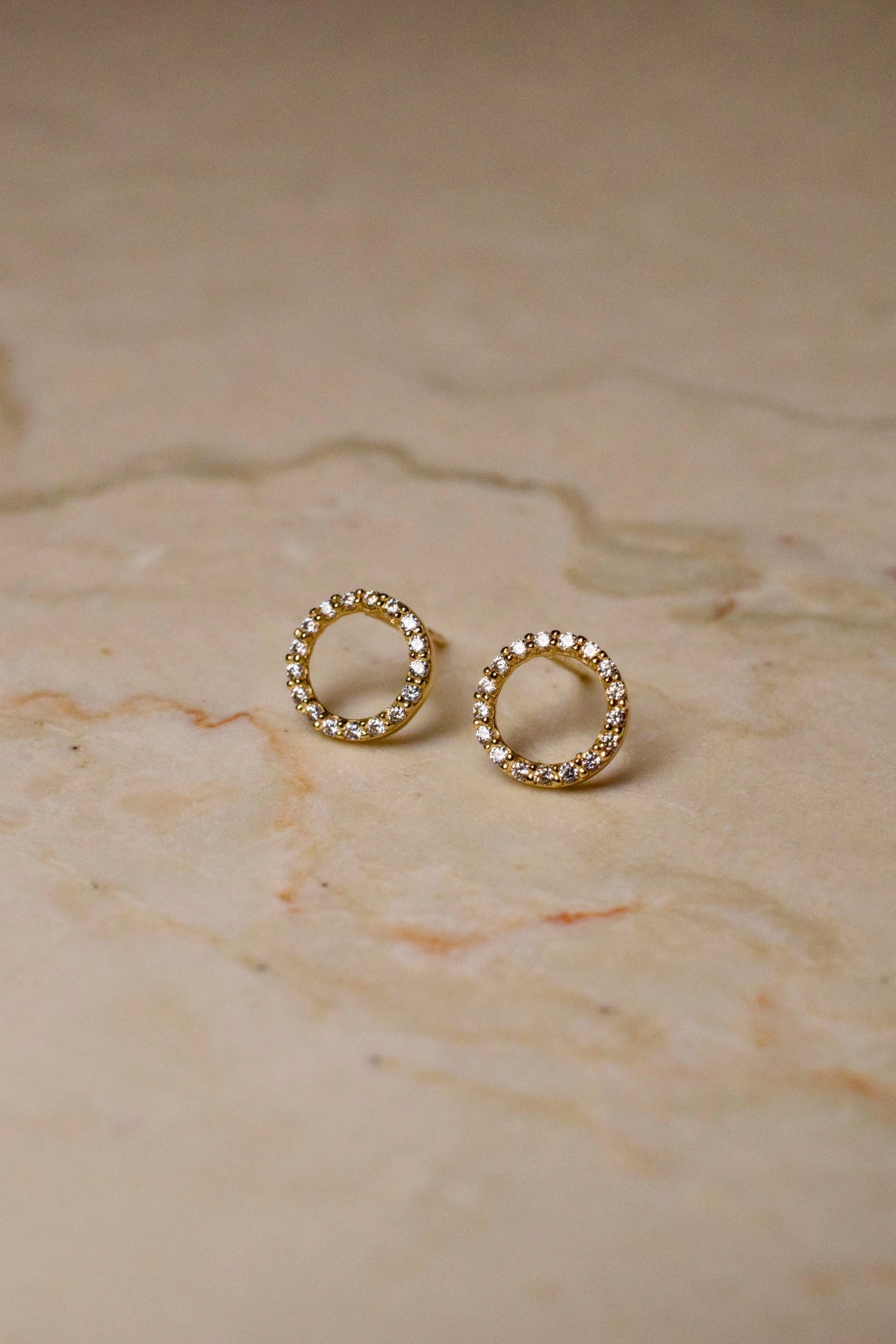 Adeline Pavé Circle Stud Earrings