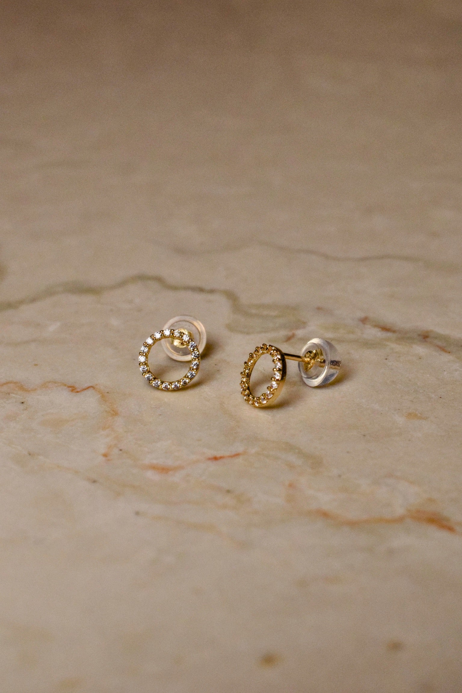 Adeline Pavé Circle Stud Earrings