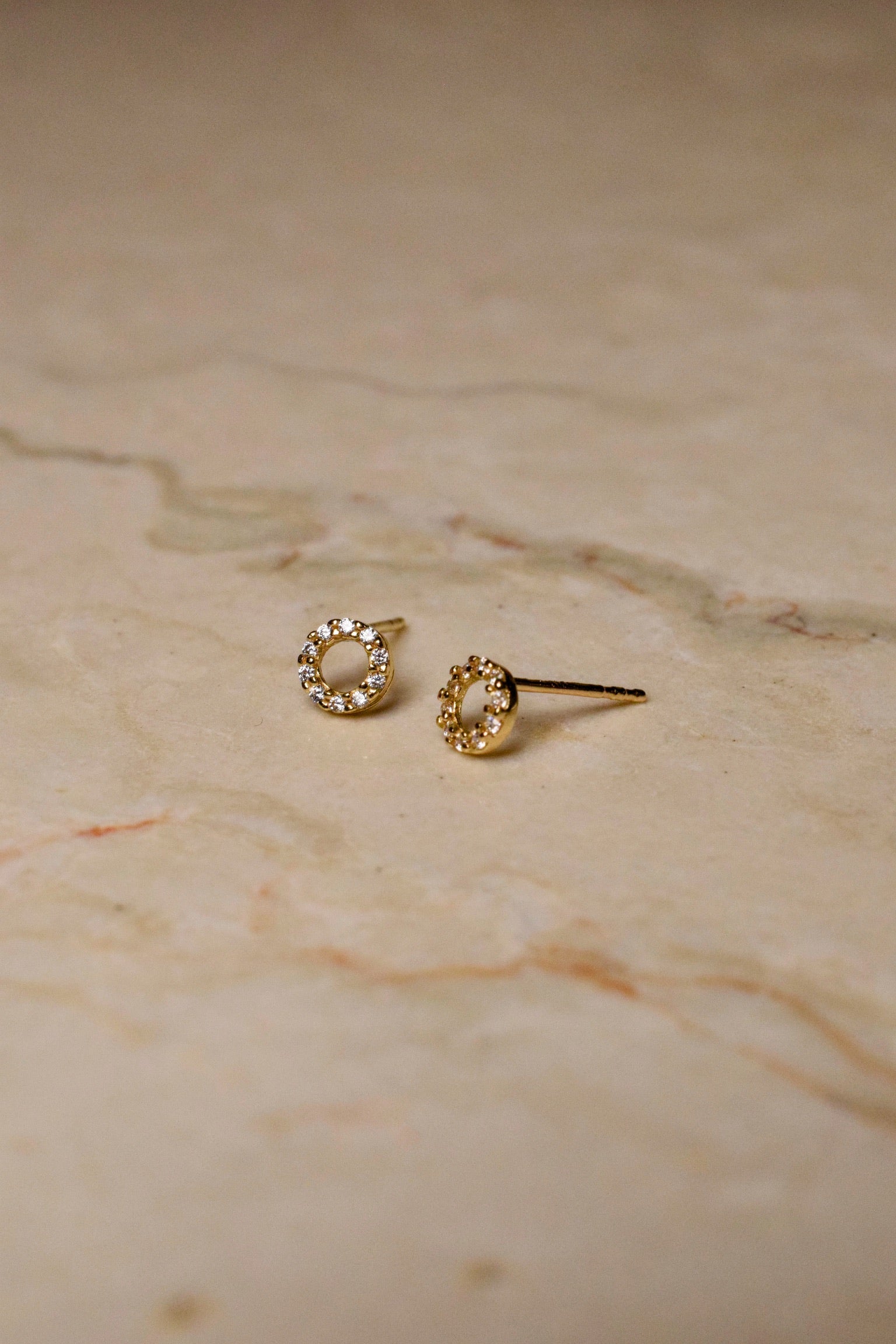 Adeline Tiny Pavé Circle Stud Earrings