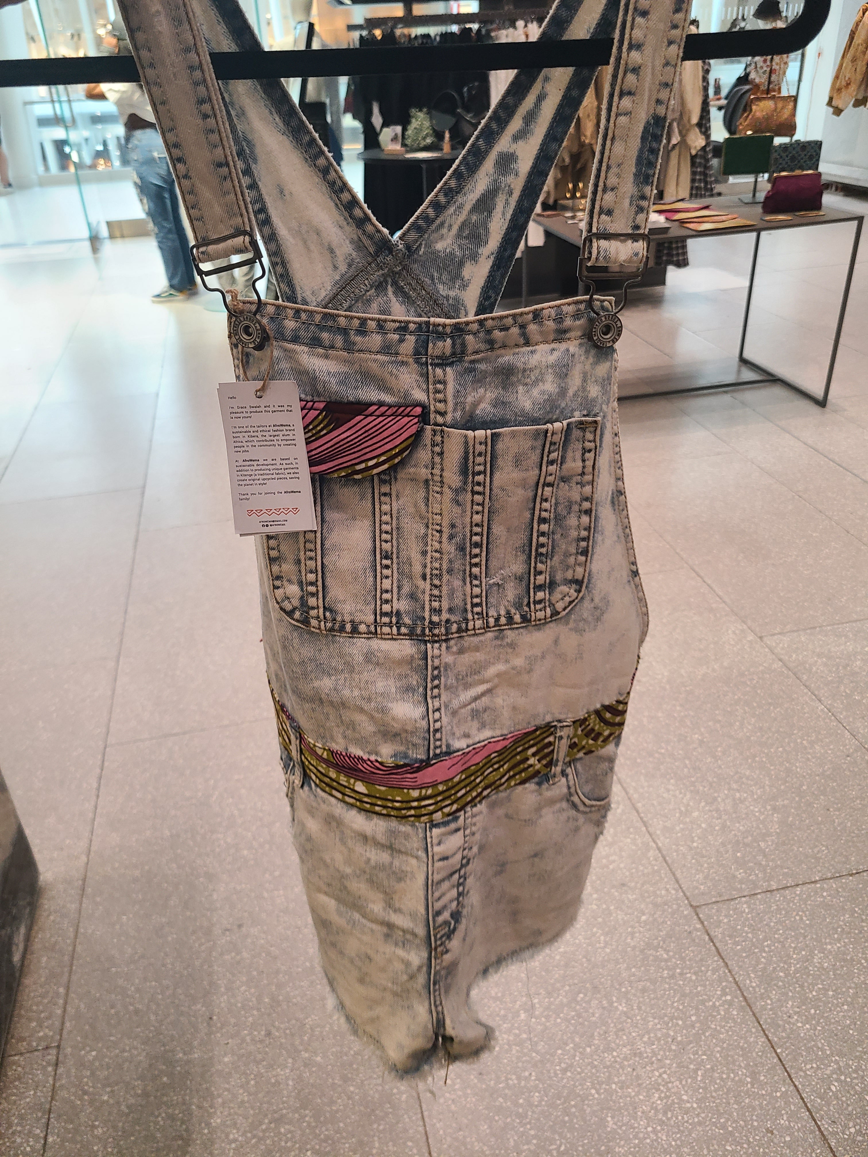 Upcycled Demin Dungaree Adult