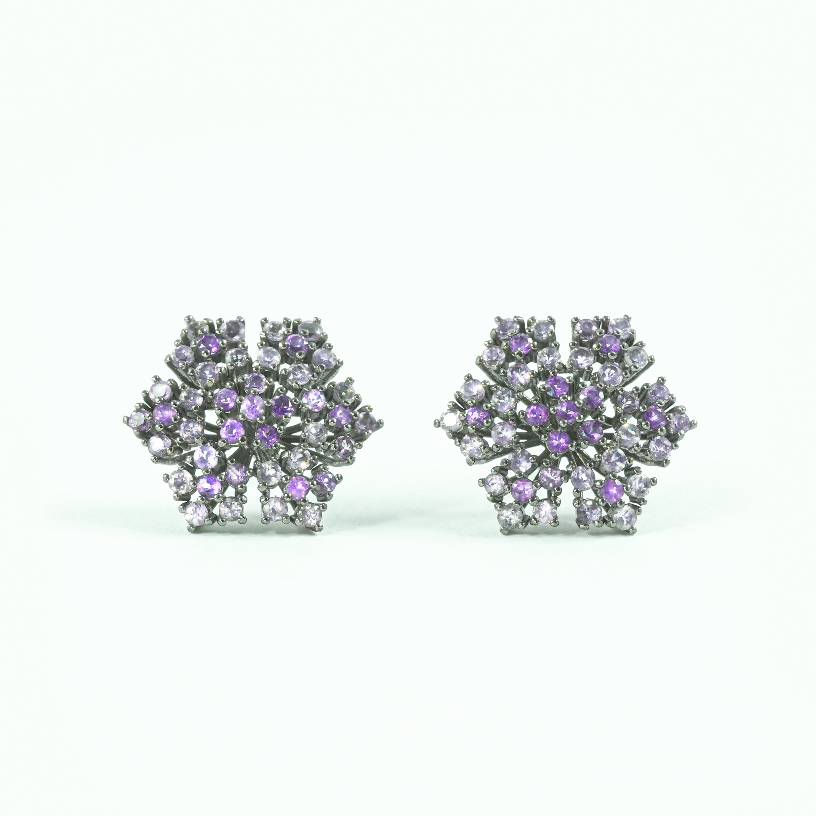 AMETHYST FLOWER STUDS