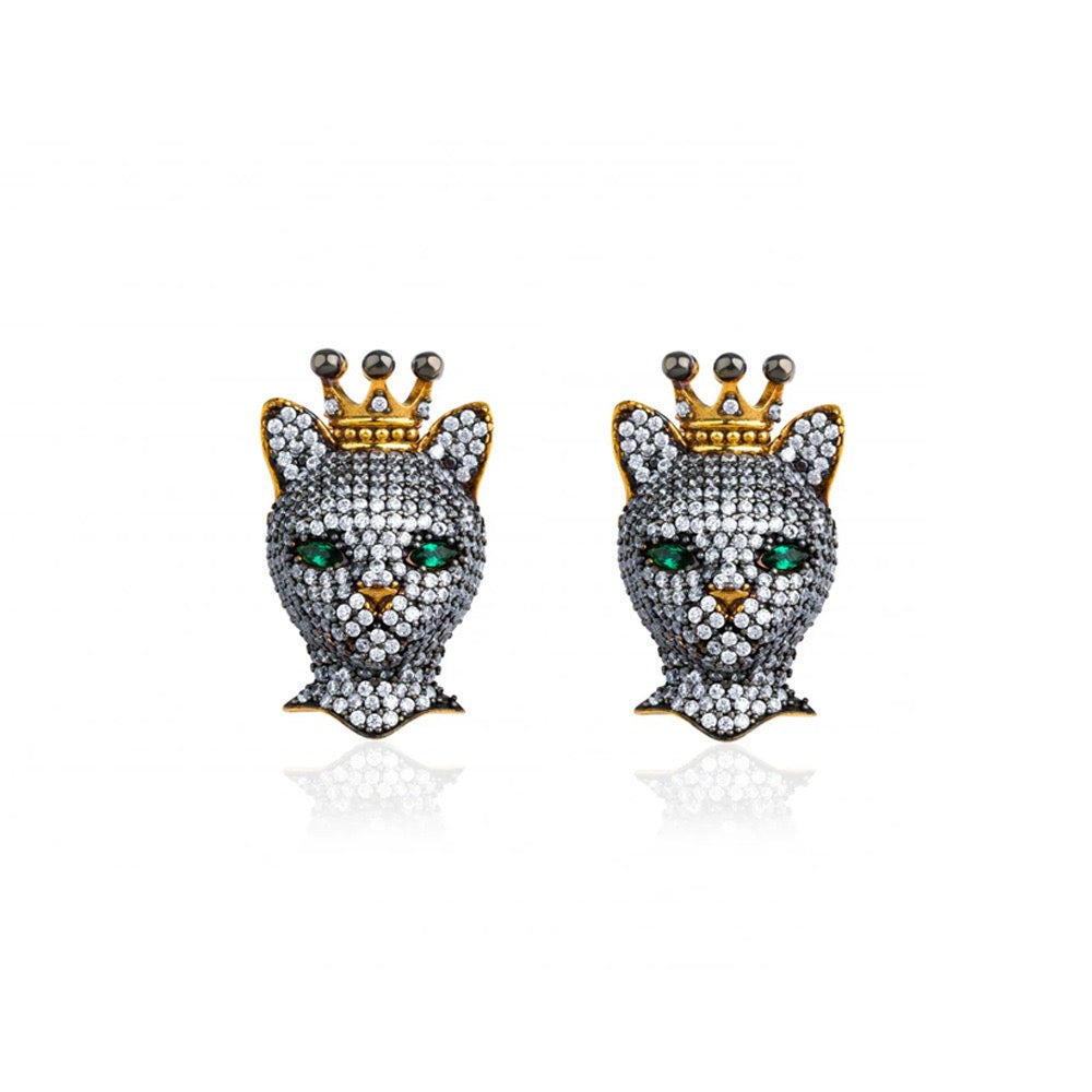 Love of Siam White Crystal Siamese Cat Earing