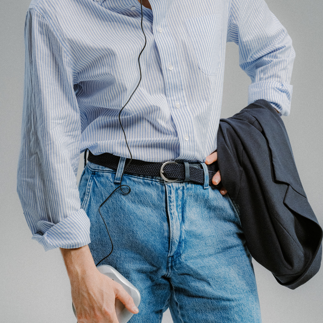 Elastic Braided Belt - Navy