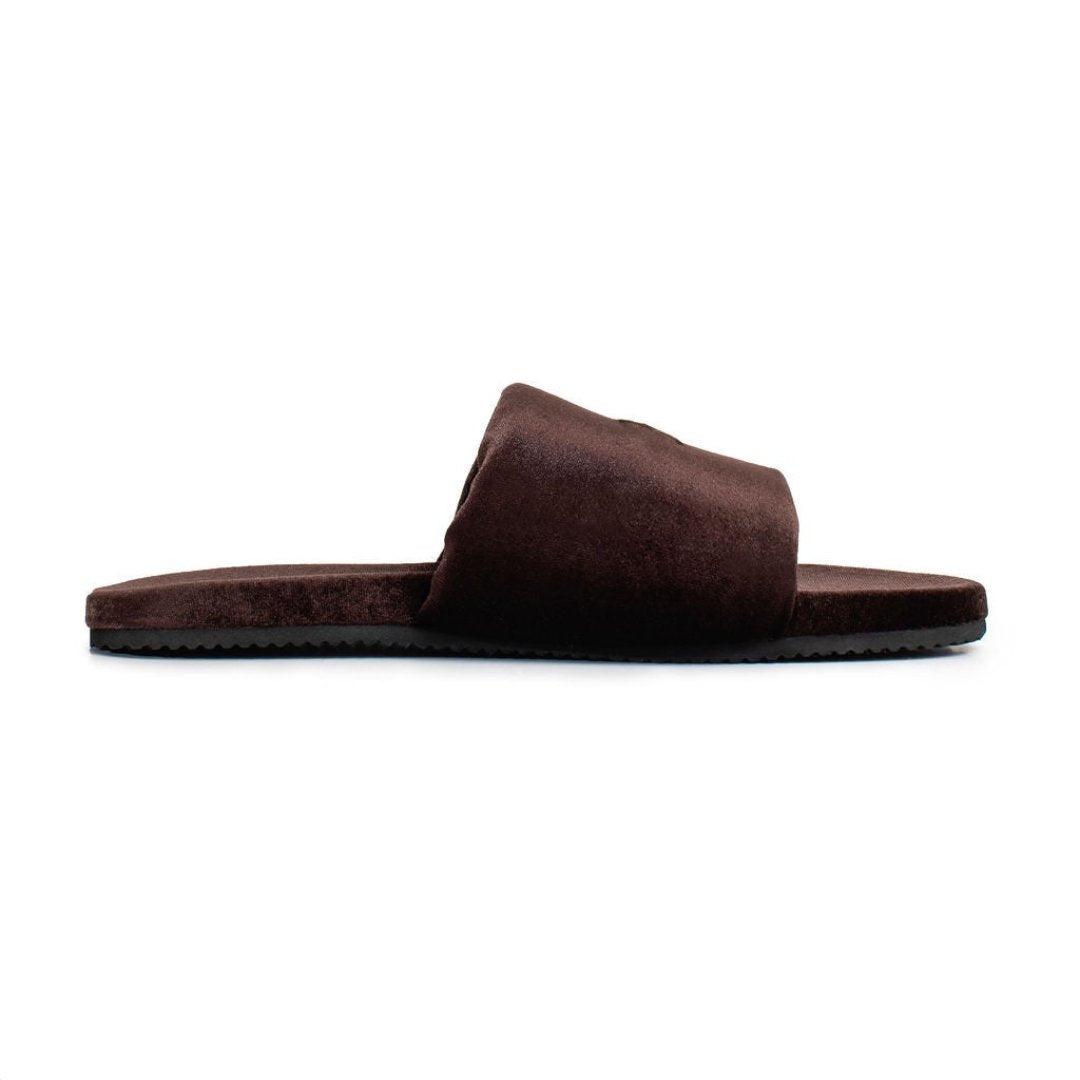 Men's Chocolate Brown Velvet House Slide