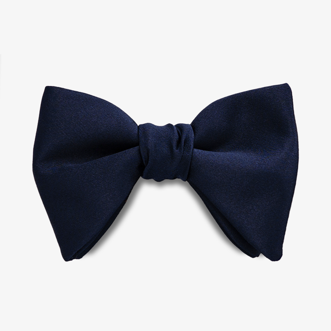 Satin Butterfly Bow Tie - Midnight Navy