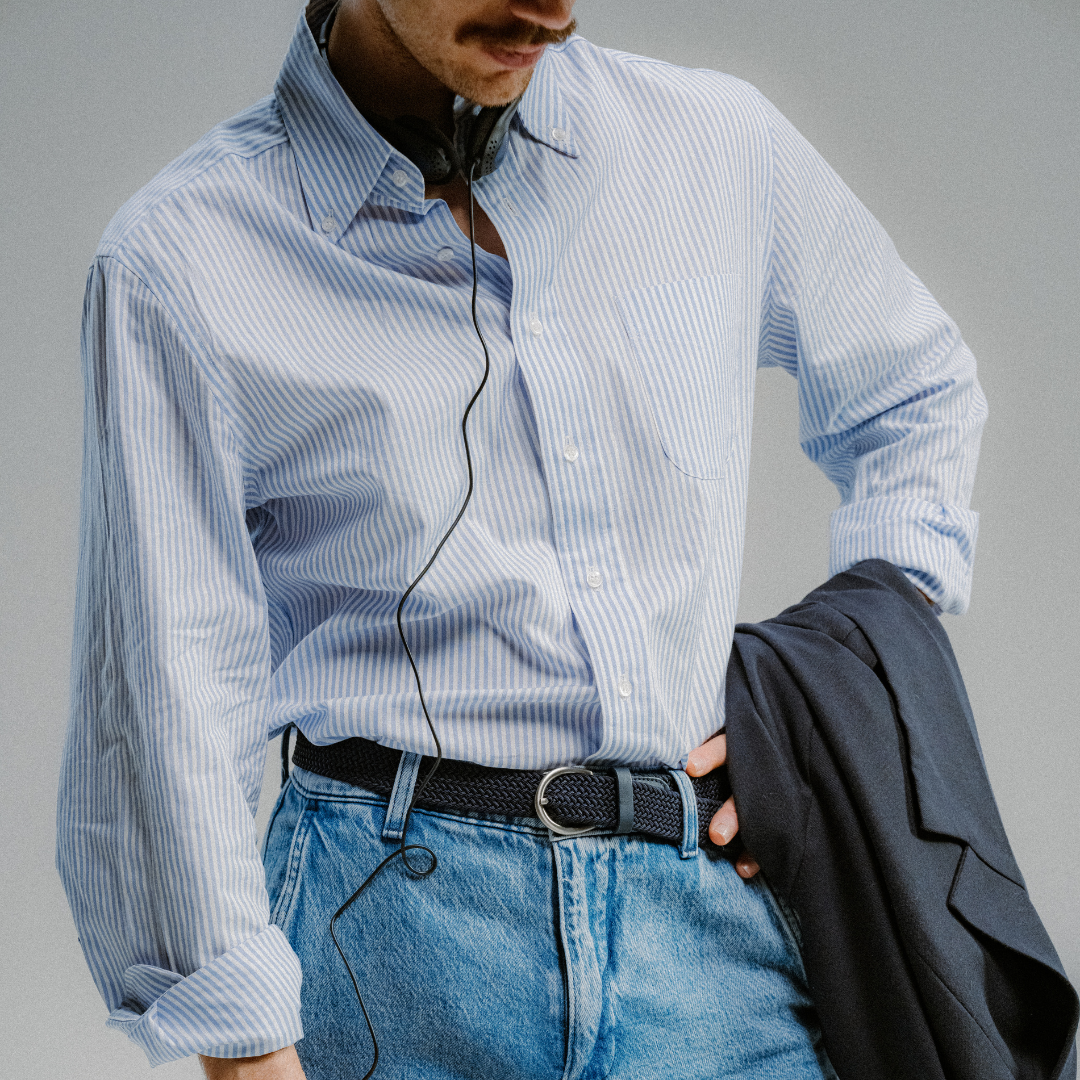 Button Down Shirt - Light Blue Stripe