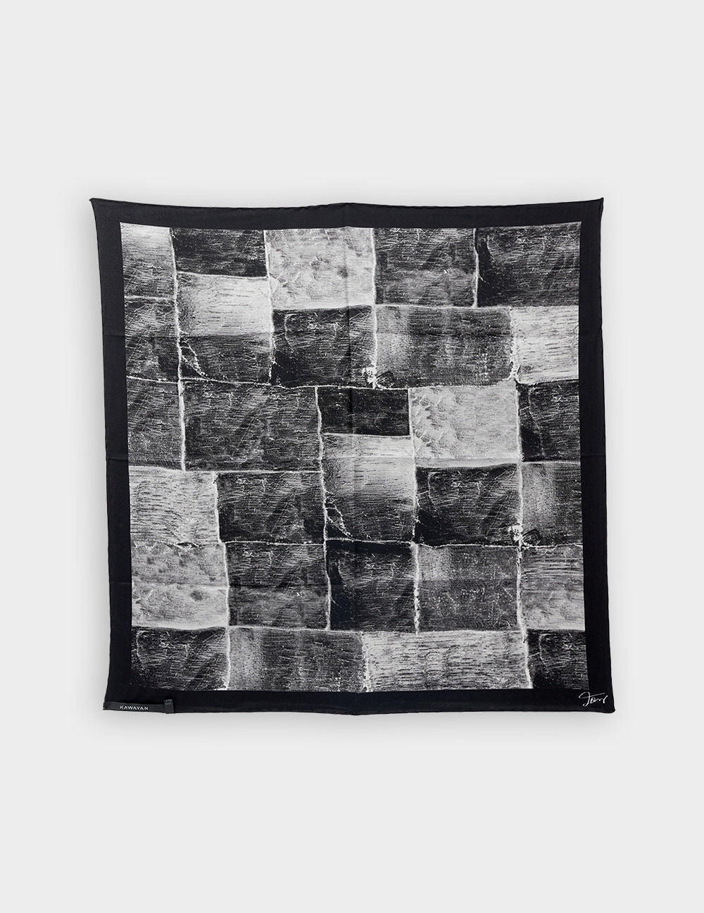 Checks Print Silk Scarf KW