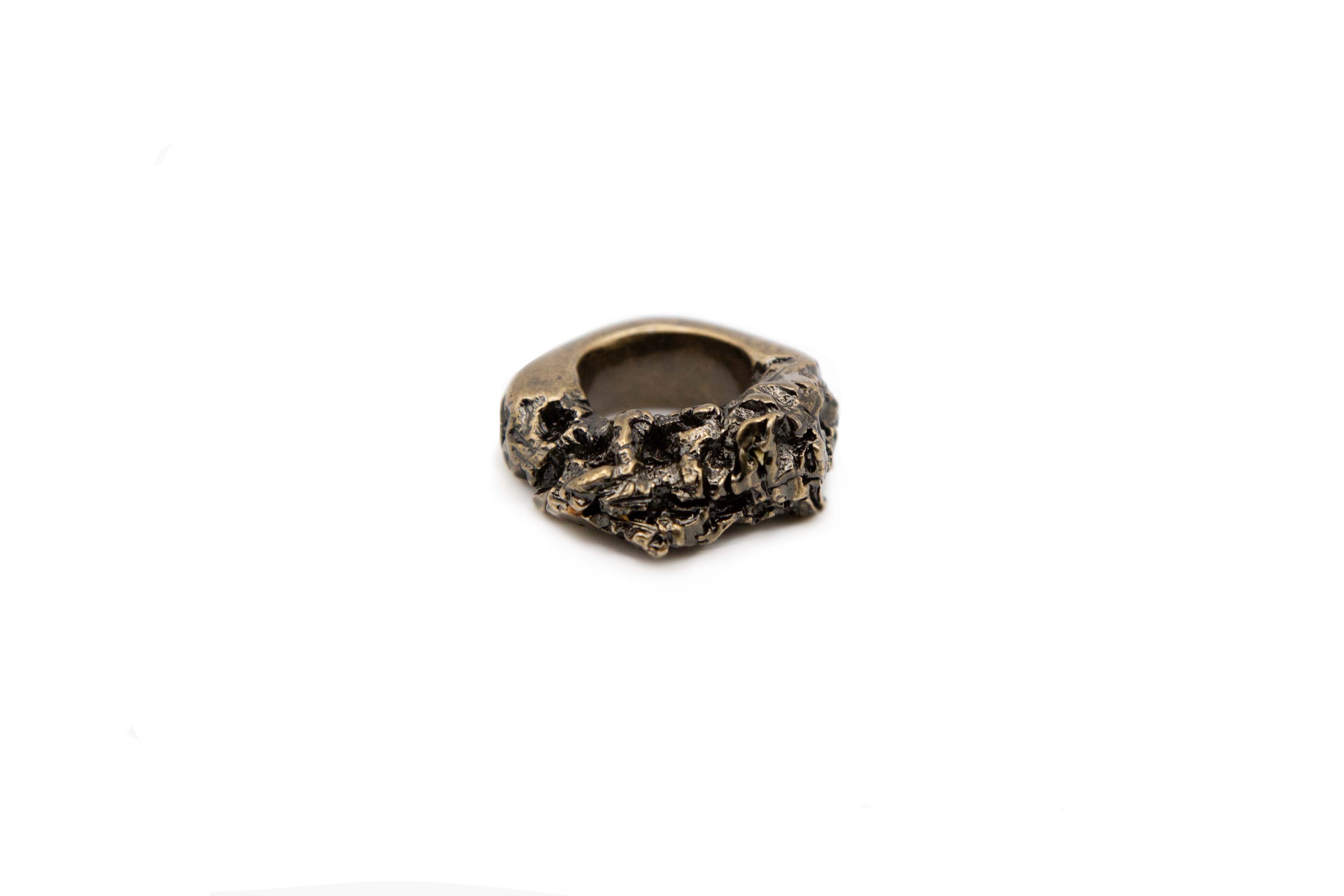 CRATERE GOLD 24K gold-plated brass Ring
